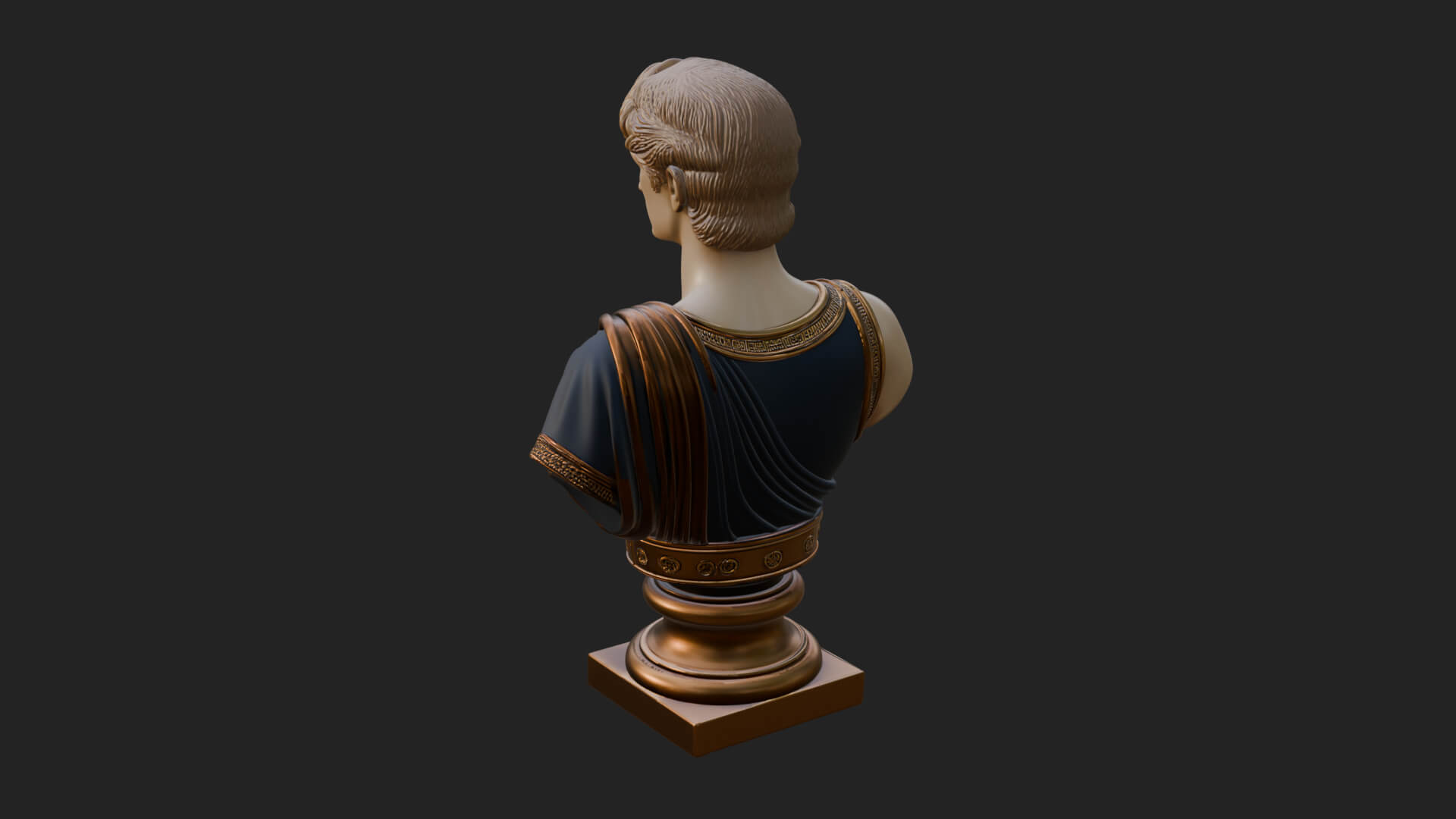 Draped Greek Youth Bust Design 2 3D Print Model 3D Model