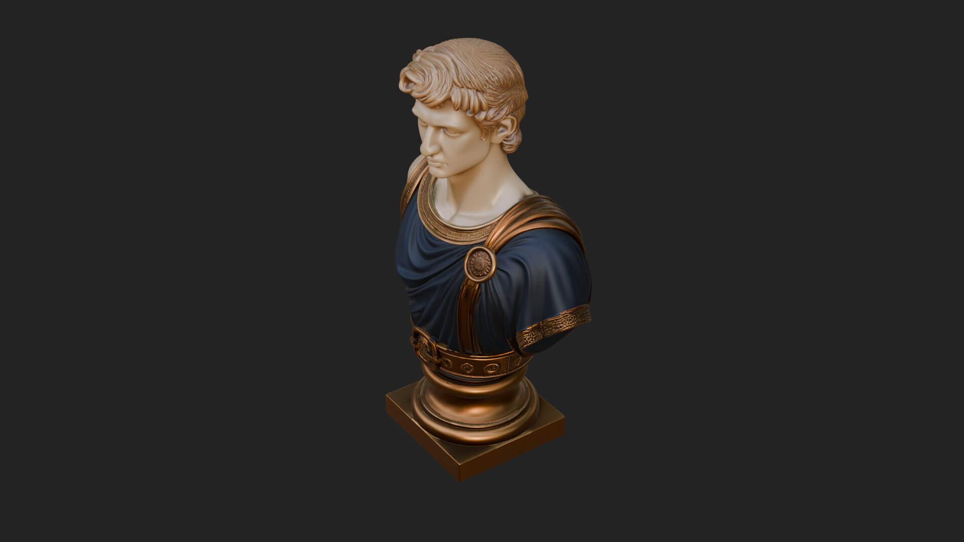 Draped Greek Youth Bust Design 2 3D Print Model 3D Model