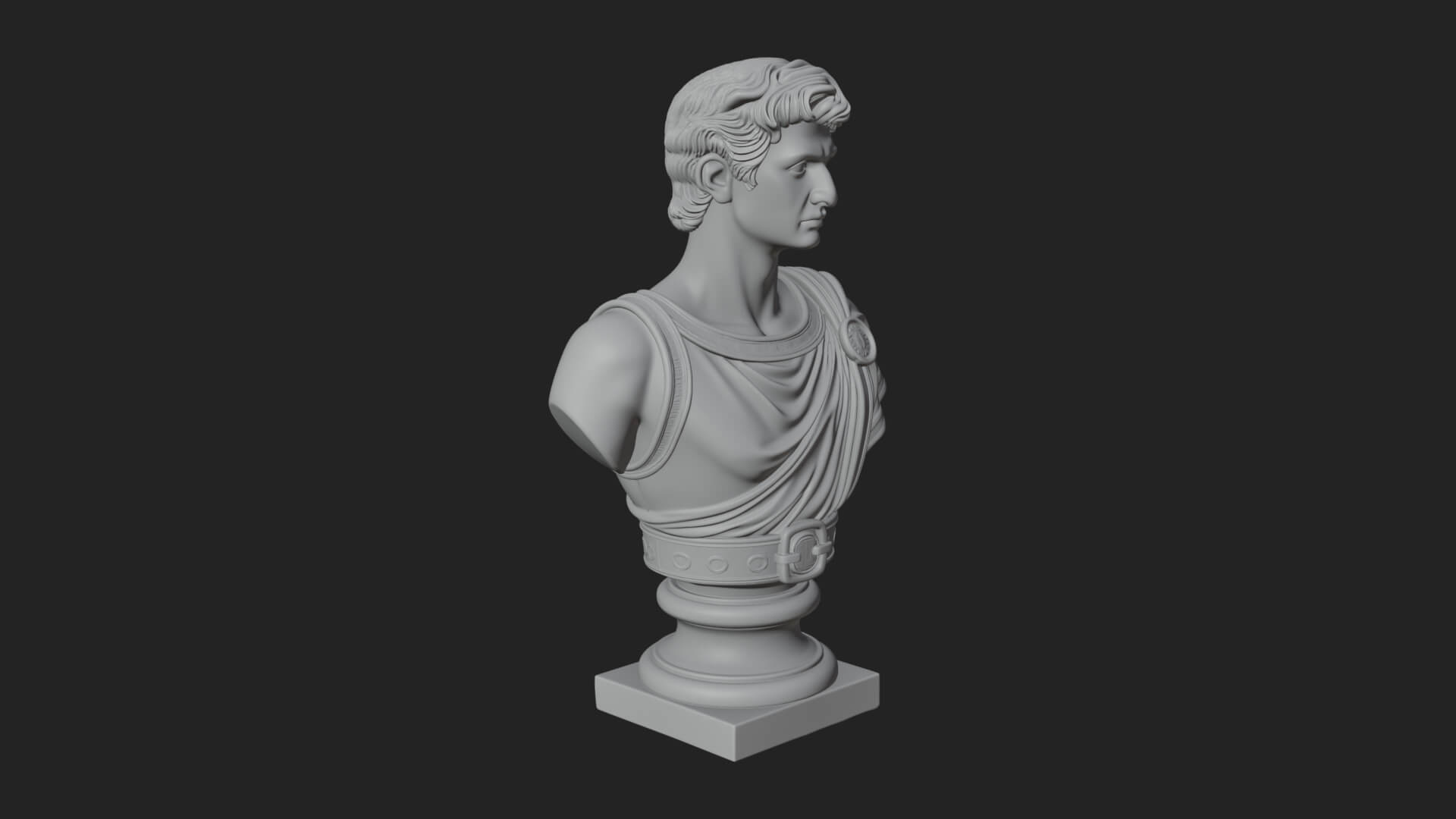 Draped Greek Youth Bust Design 2 3D Print Model 3D Model