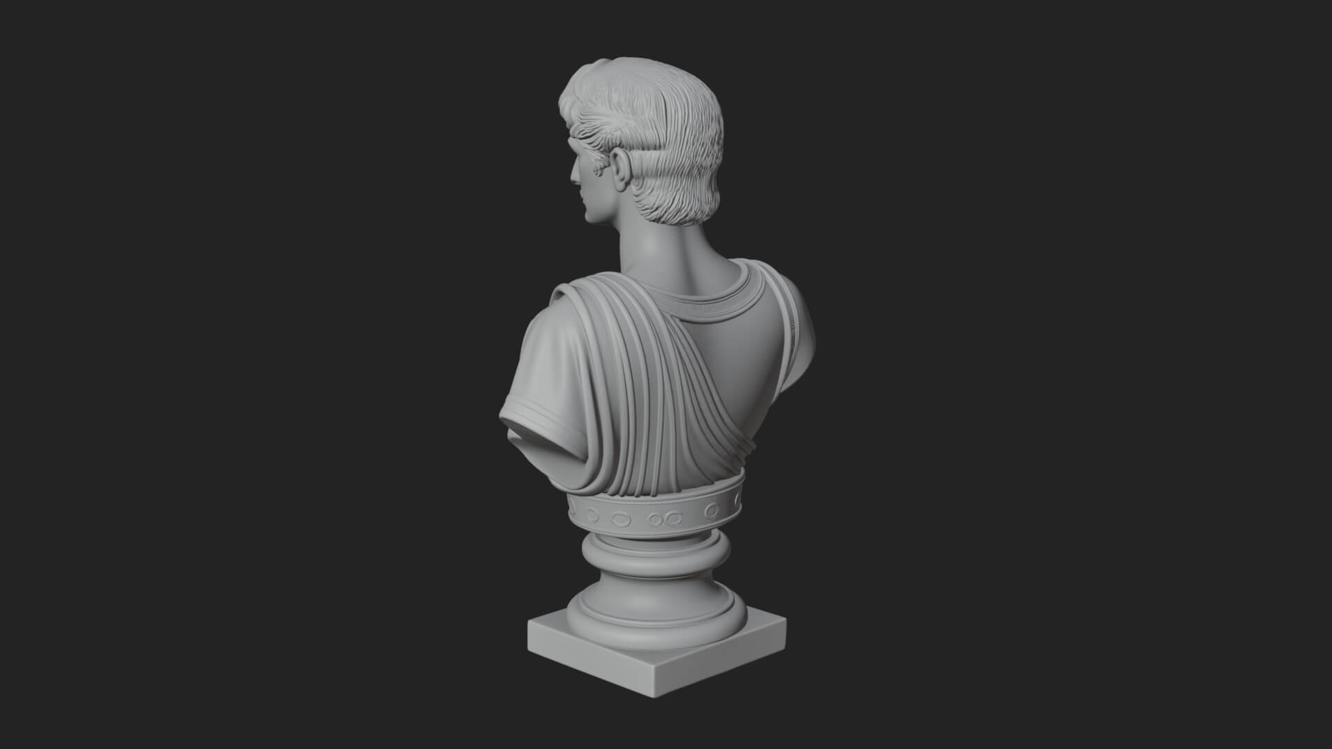 Draped Greek Youth Bust Design 2 3D Print Model 3D Model