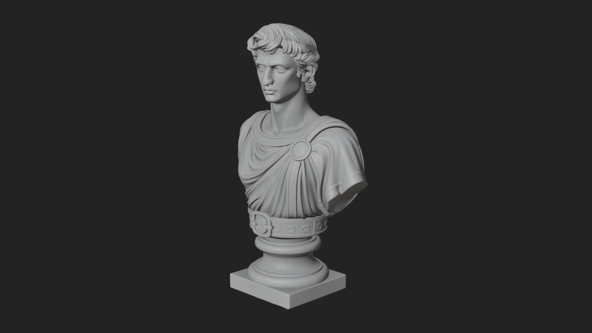 Draped Greek Youth Bust Design 2 3D Print Model 3D Model