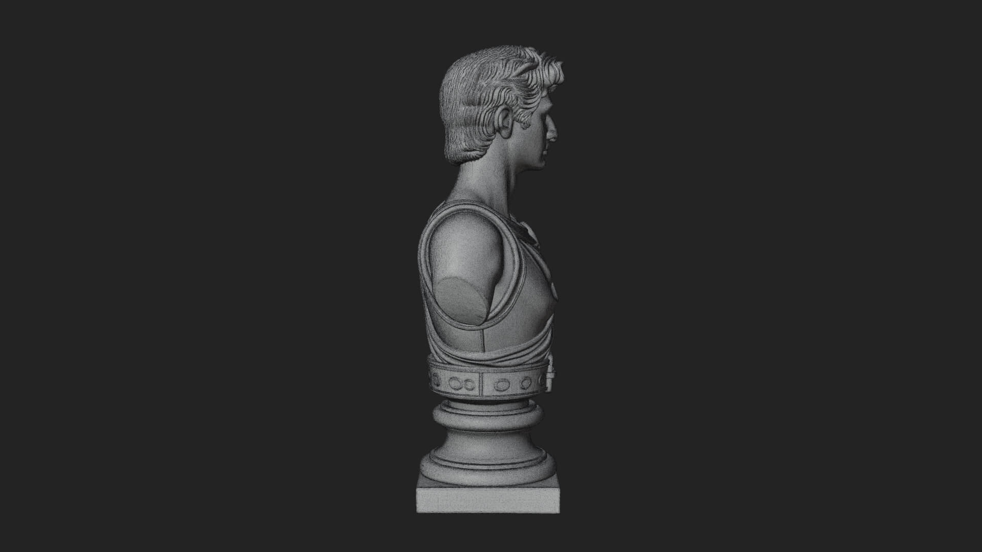 Draped Greek Youth Bust Design 2 3D Print Model 3D Model