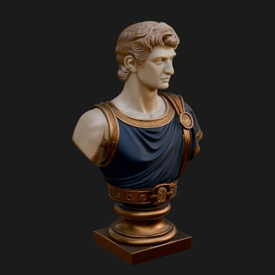 Draped Greek Youth Bust Design 2 3D Print Model