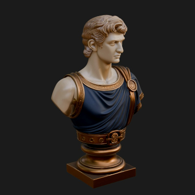 Draped Greek Youth Bust Design 2 3D Print Model