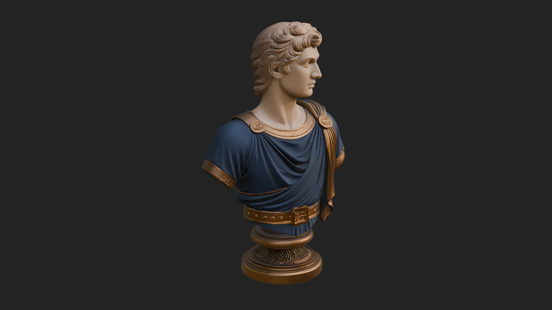 Draped Greek Youth Bust Design 3 3D Print Model 3D Model