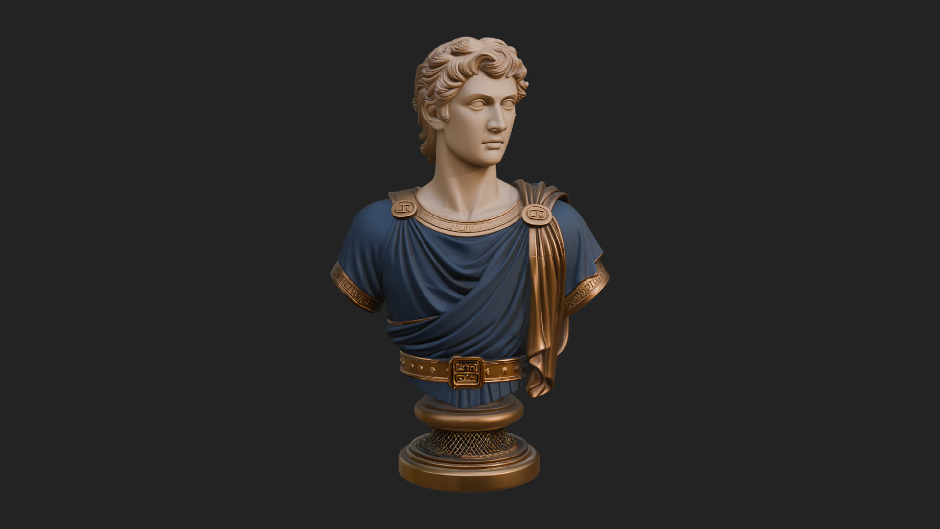 Draped Greek Youth Bust Design 3 3D Print Model 3D Model