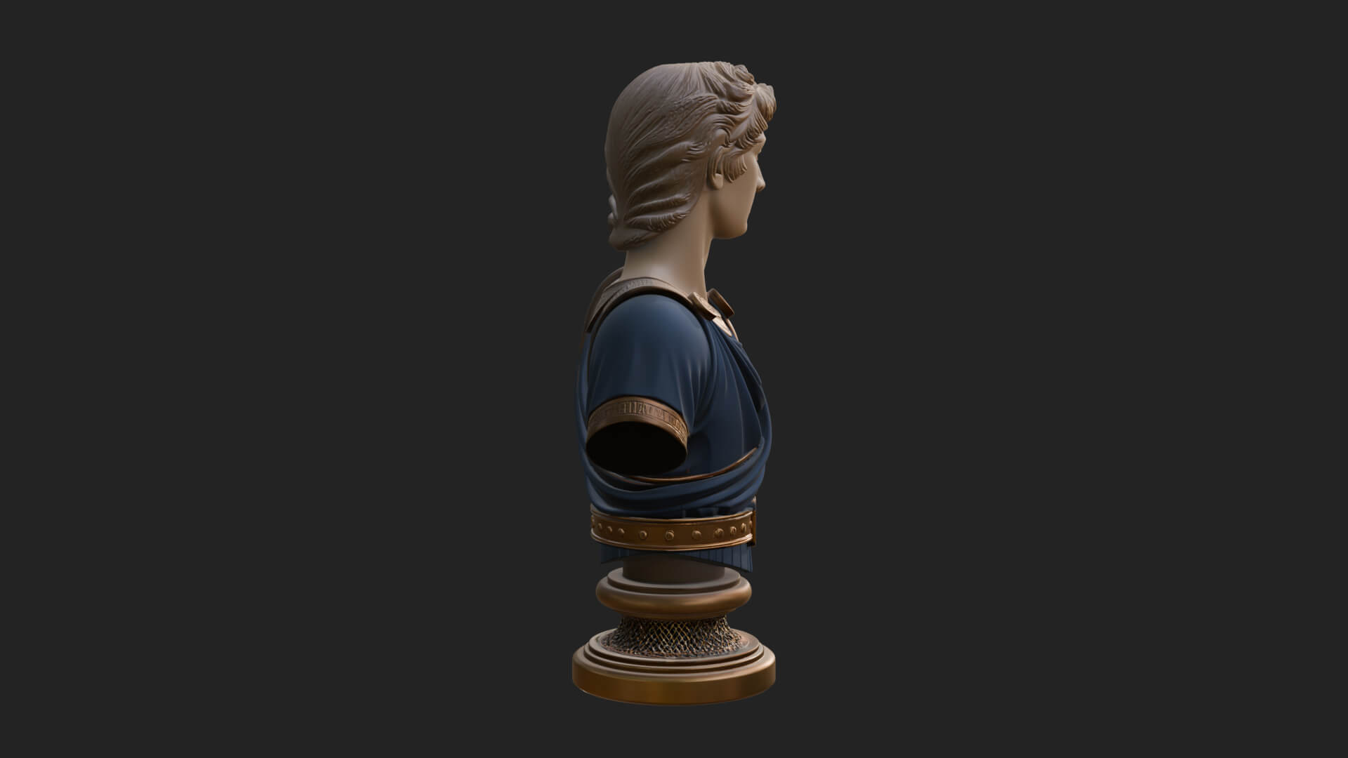 Draped Greek Youth Bust Design 3 3D Print Model 3D Model