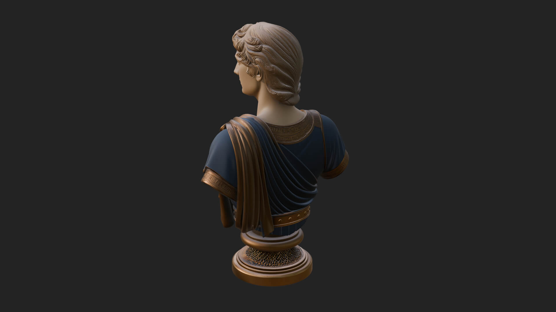 Draped Greek Youth Bust Design 3 3D Print Model 3D Model