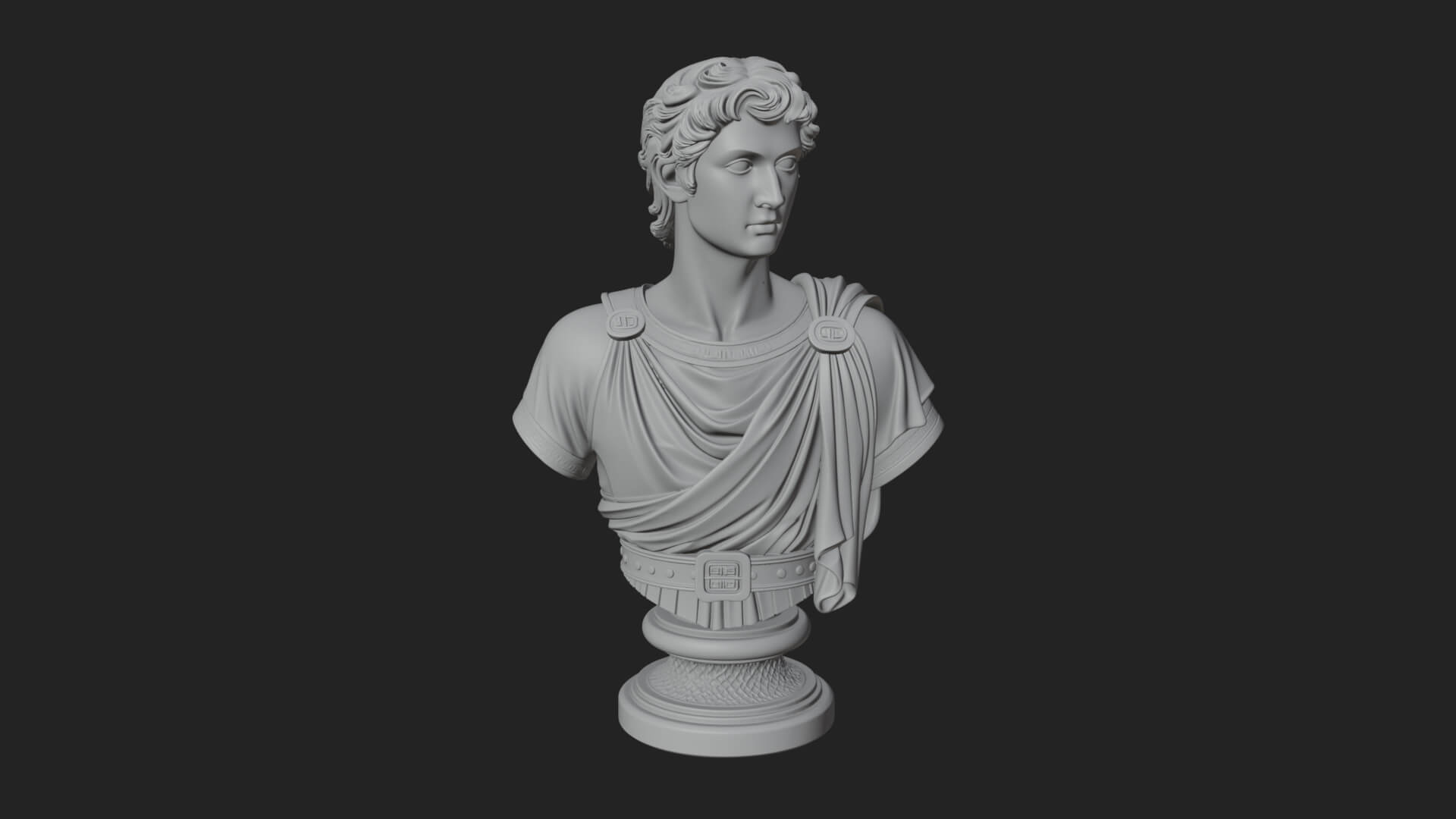 Draped Greek Youth Bust Design 3 3D Print Model 3D Model
