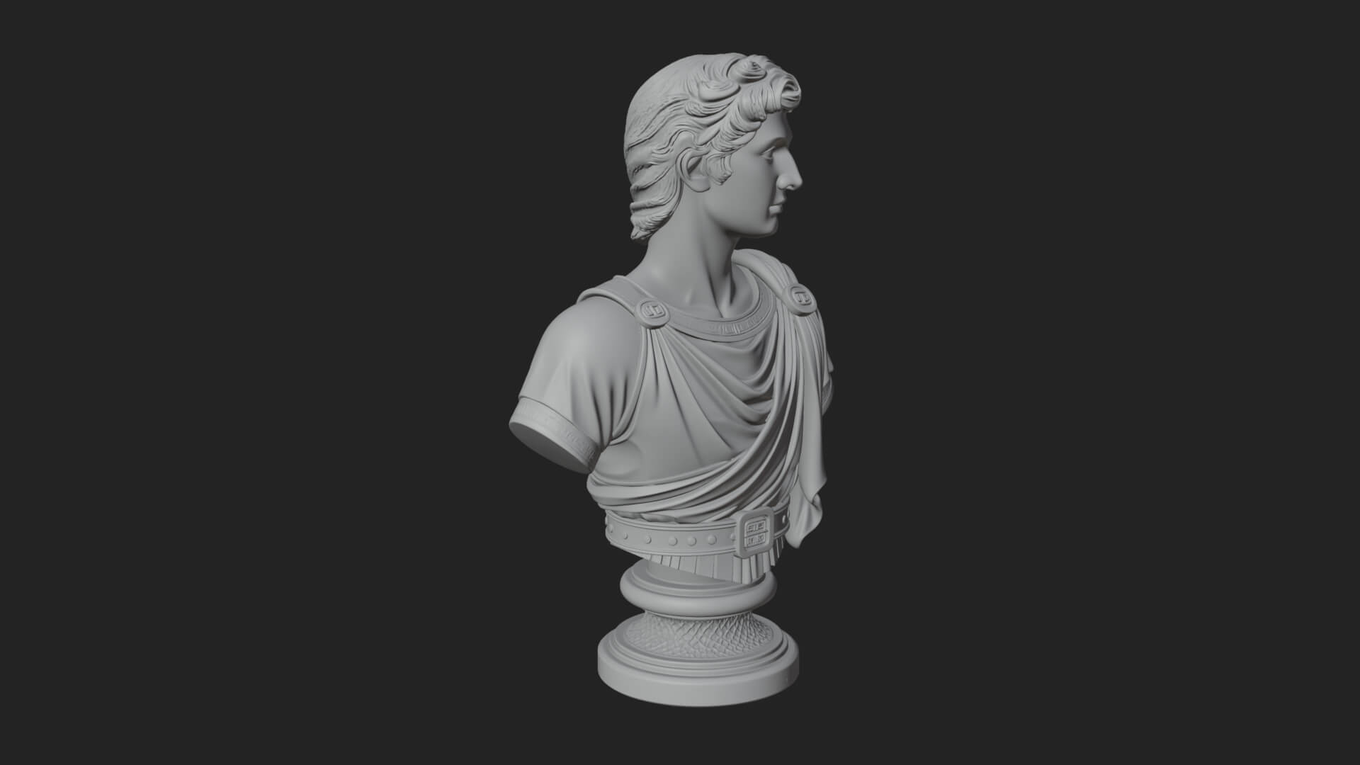 Draped Greek Youth Bust Design 3 3D Print Model 3D Model