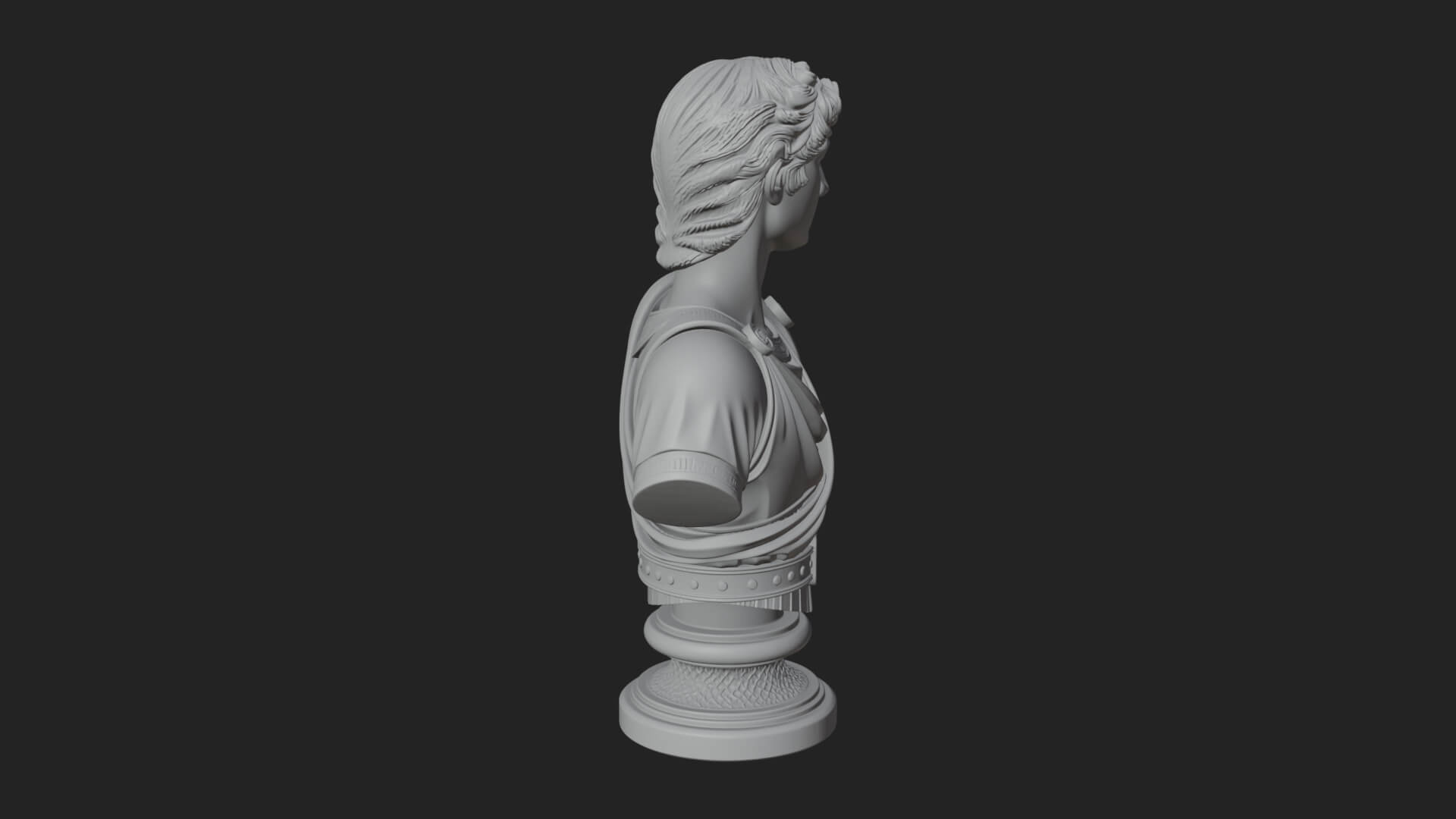 Draped Greek Youth Bust Design 3 3D Print Model 3D Model