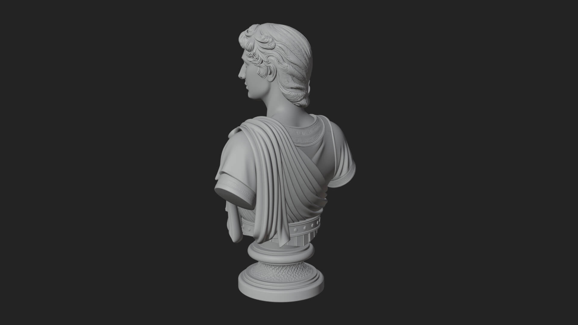Draped Greek Youth Bust Design 3 3D Print Model 3D Model