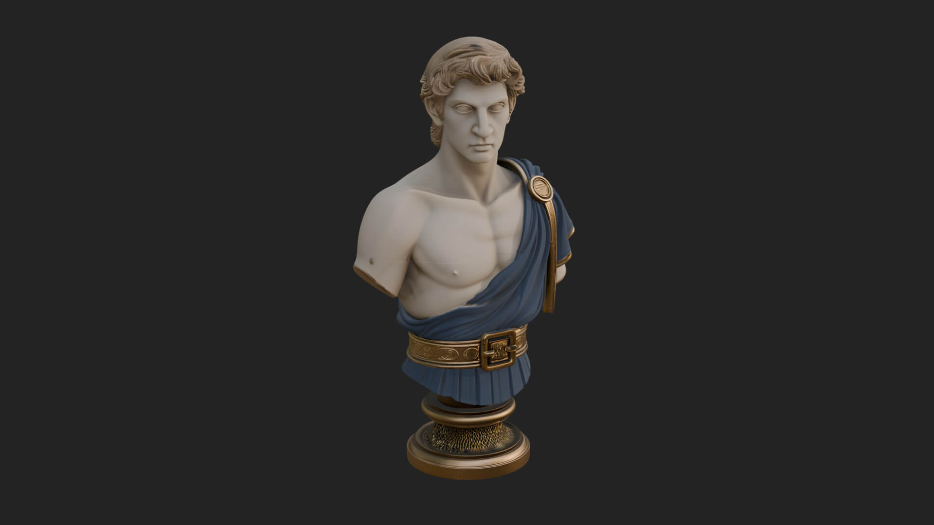 Draped Greek Youth Bust Design 4 3D Print Model 3D Model