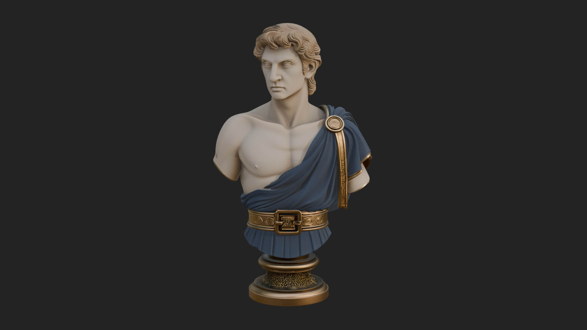 Draped Greek Youth Bust Design 4 3D Print Model 3D Model