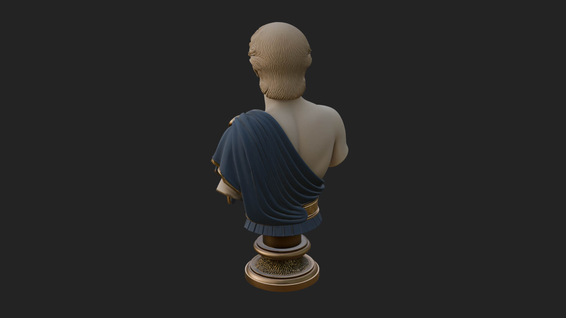 Draped Greek Youth Bust Design 4 3D Print Model 3D Model