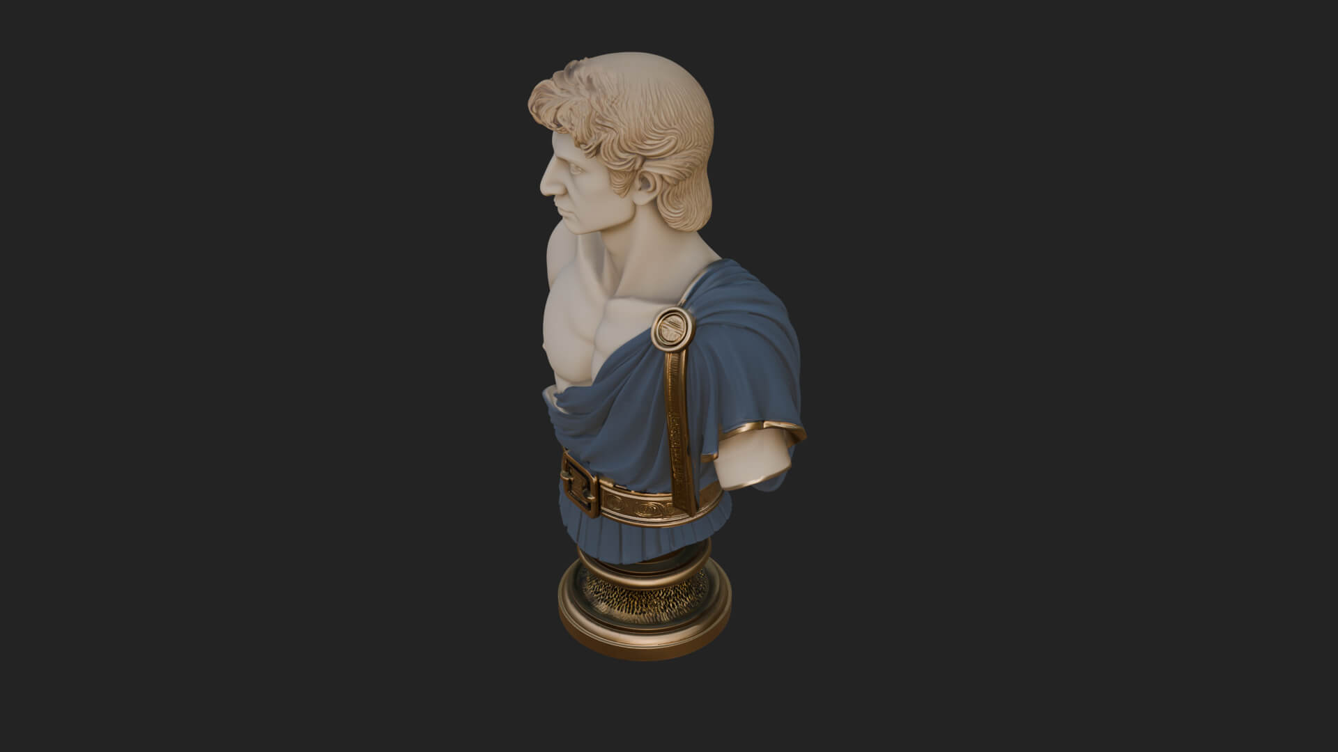Draped Greek Youth Bust Design 4 3D Print Model 3D Model