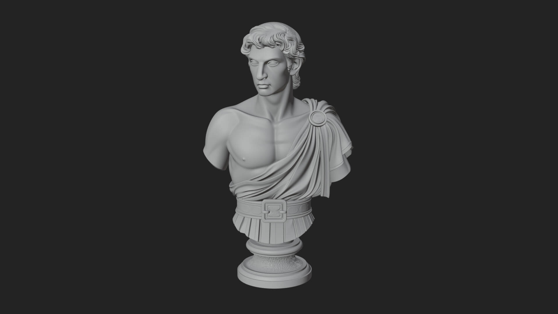 Draped Greek Youth Bust Design 4 3D Print Model 3D Model