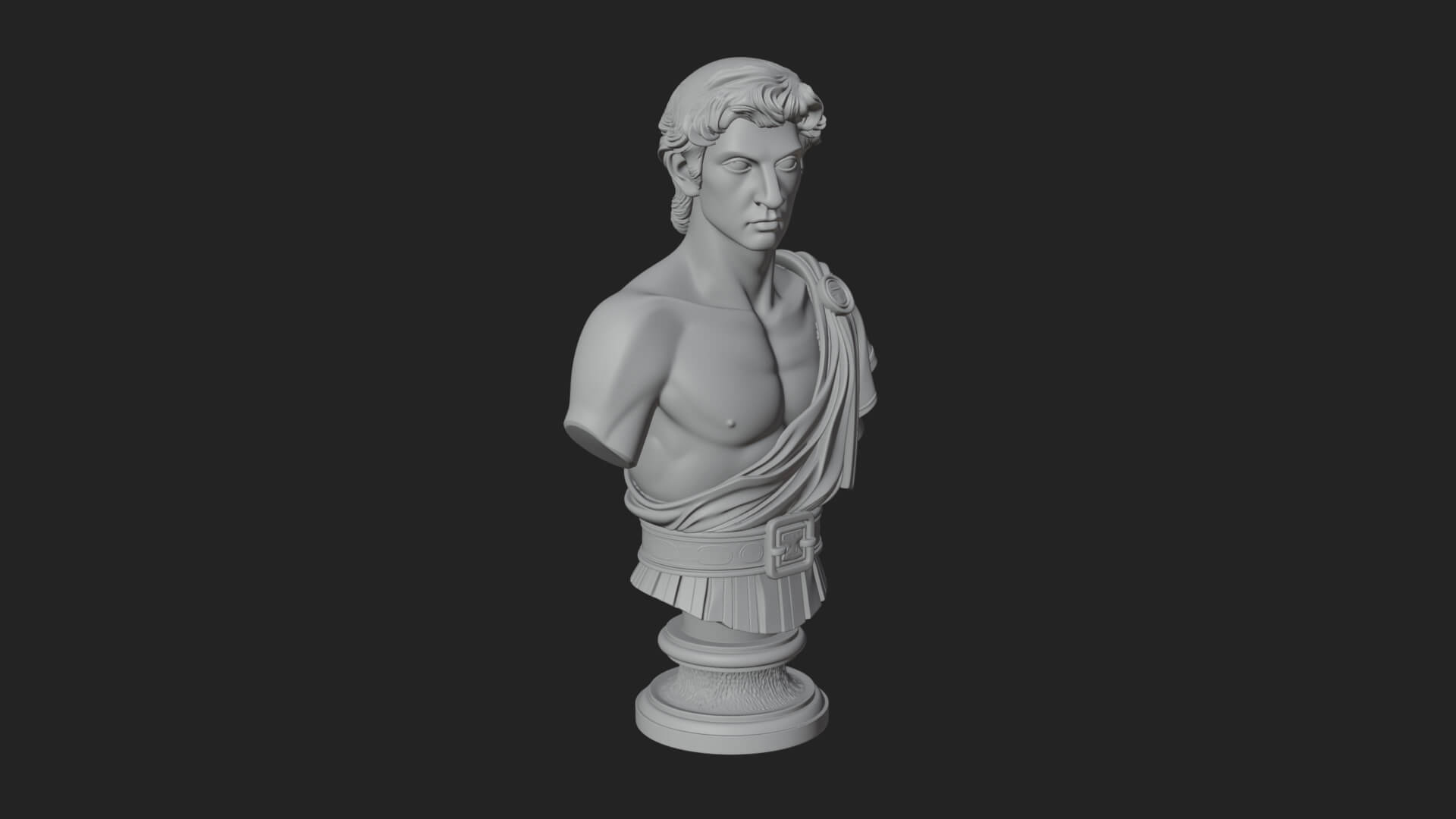 Draped Greek Youth Bust Design 4 3D Print Model 3D Model