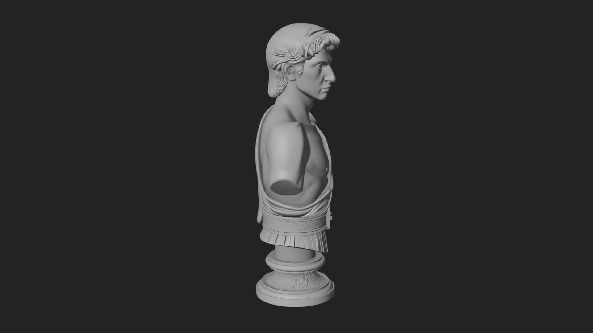 Draped Greek Youth Bust Design 4 3D Print Model 3D Model
