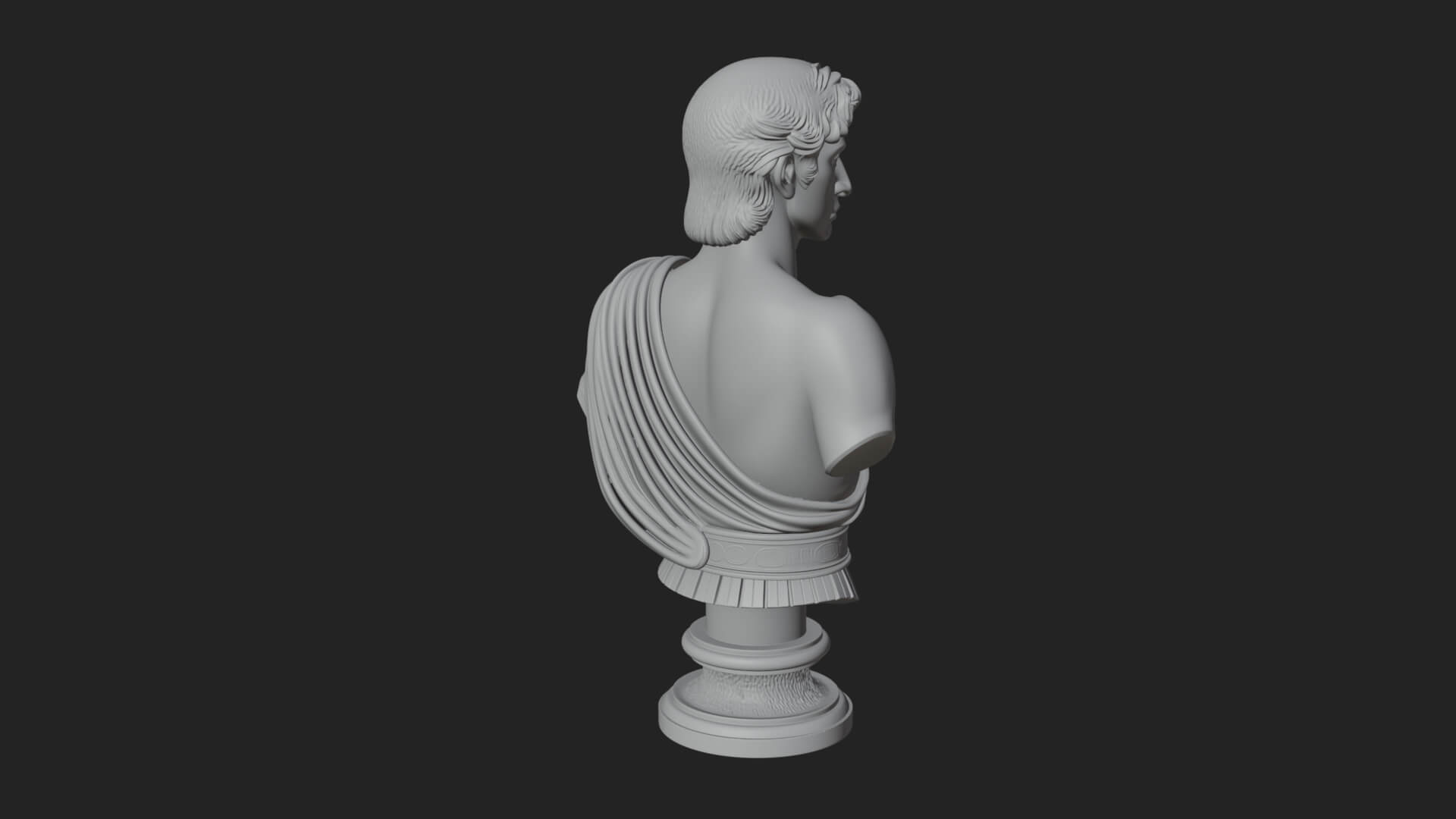 Draped Greek Youth Bust Design 4 3D Print Model 3D Model