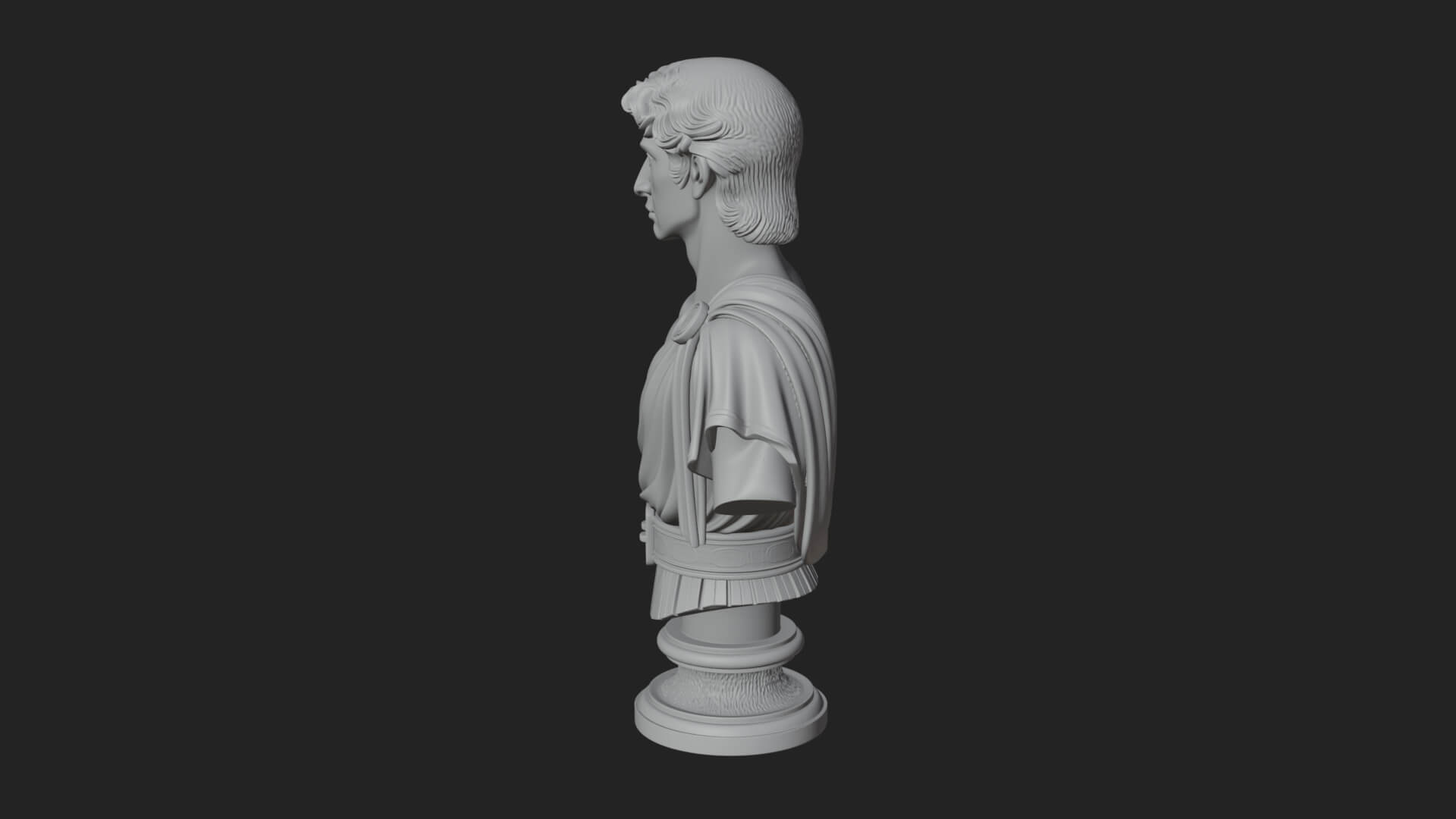 Draped Greek Youth Bust Design 4 3D Print Model 3D Model