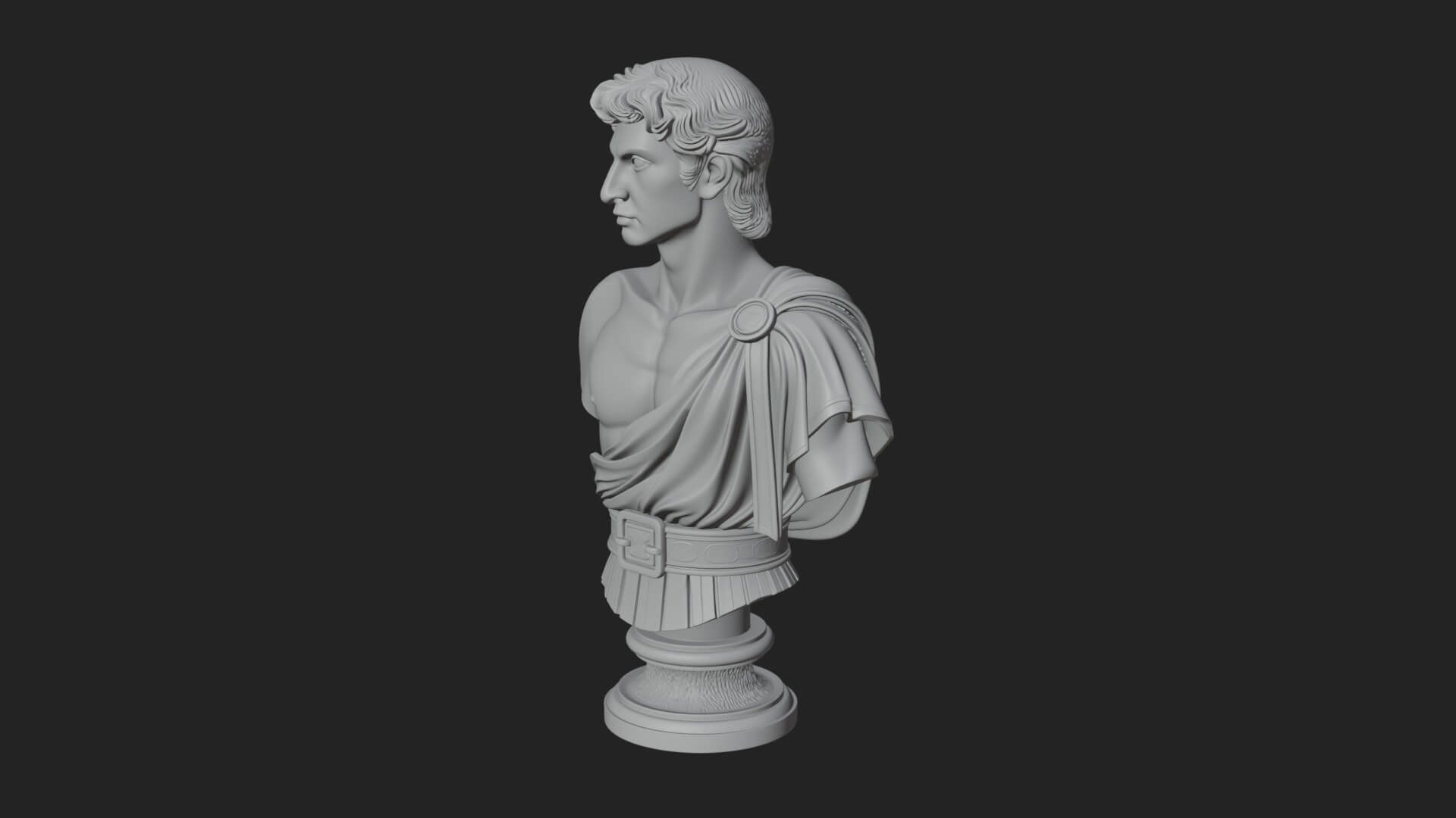 Draped Greek Youth Bust Design 4 3D Print Model 3D Model