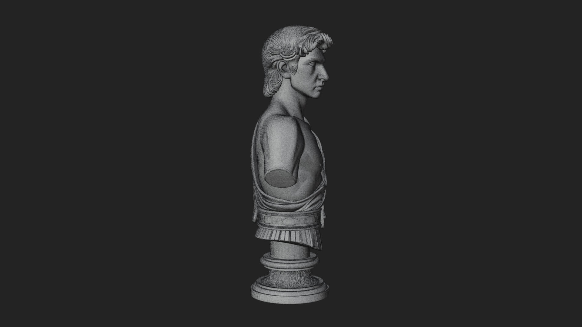 Draped Greek Youth Bust Design 4 3D Print Model 3D Model