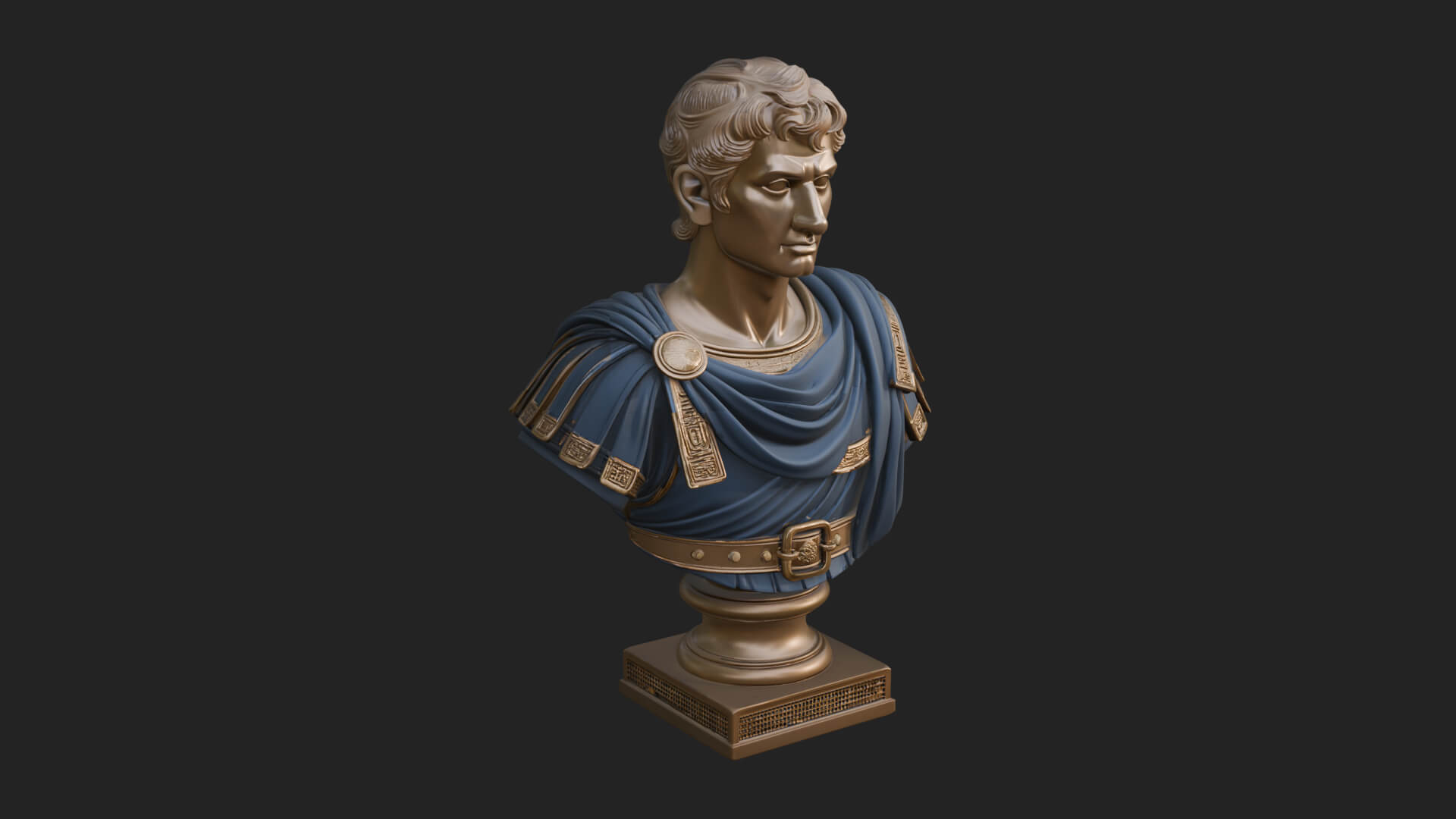 Draped Greek Youth Bust Design 5 3D Print Model 3D Model