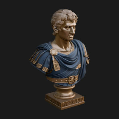 Draped Greek Youth Bust Design 5 3D Print Model