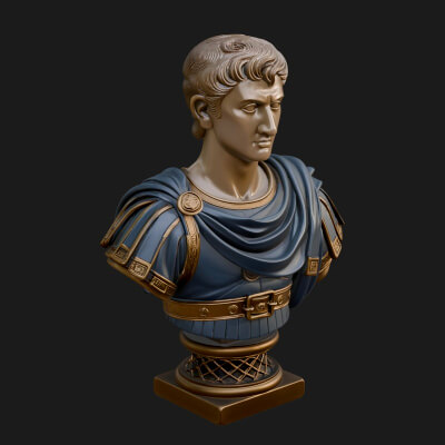 Draped Greek Youth Bust Design 6 3D Print Model