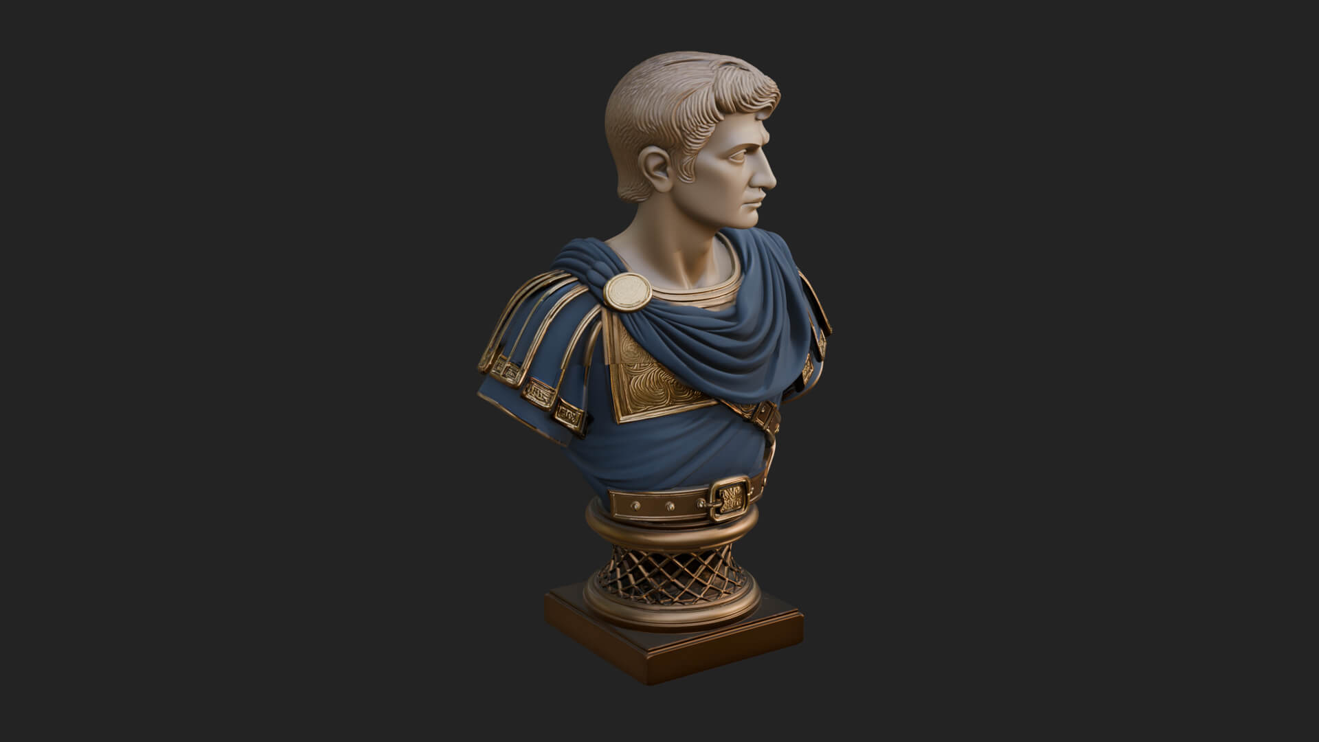 Draped Greek Youth Bust Design 7 3D Print Model 3D Model