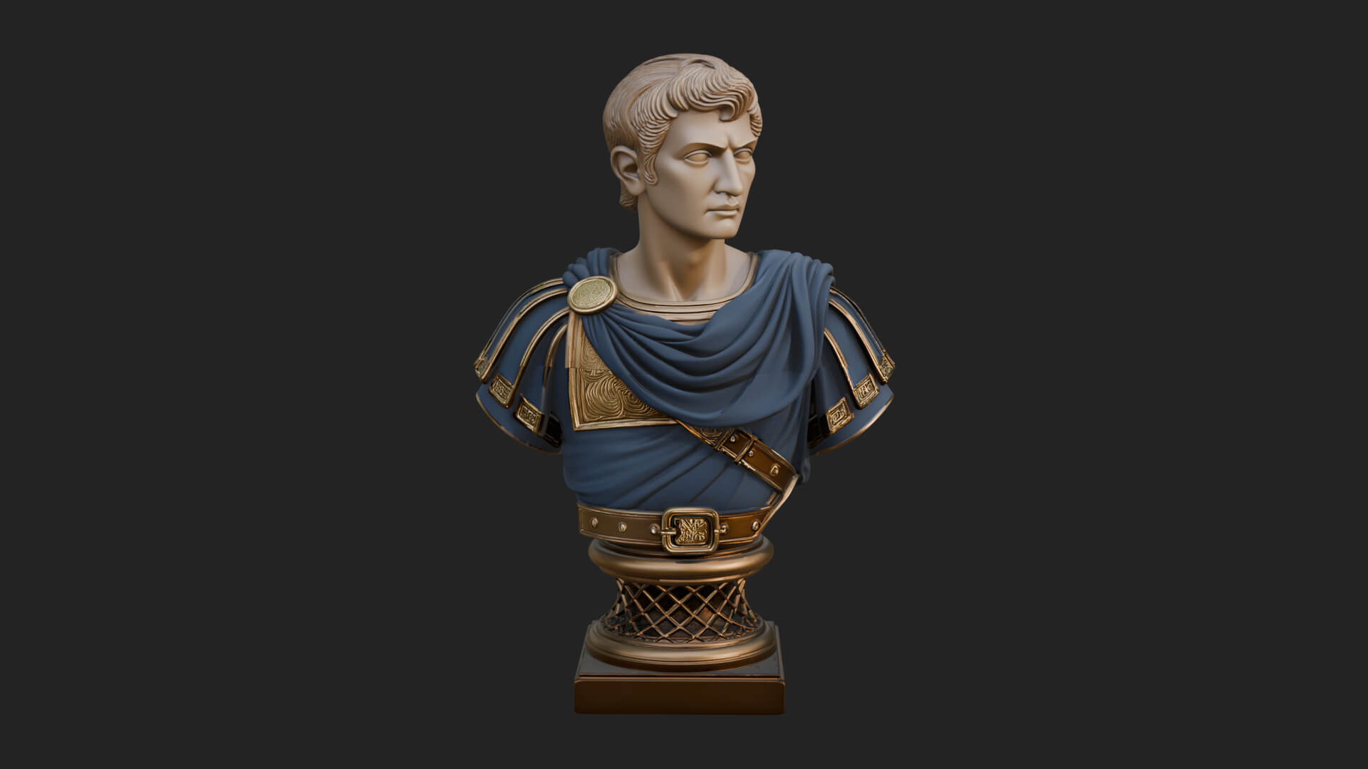 Draped Greek Youth Bust Design 7 3D Print Model 3D Model