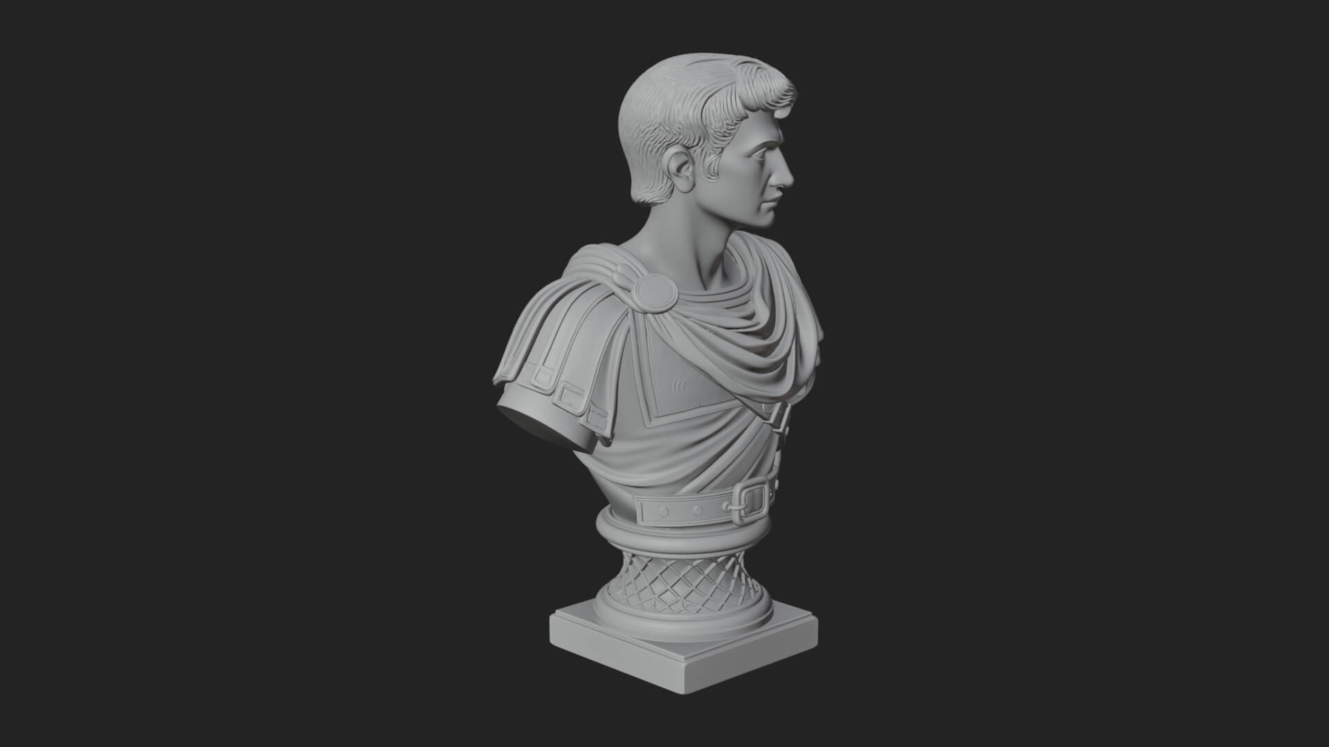 Draped Greek Youth Bust Design 7 3D Print Model 3D Model