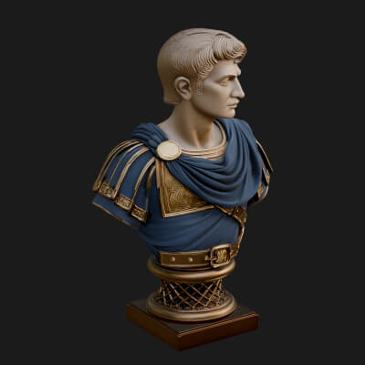 Draped Greek Youth Bust Design 7 3D Print Model