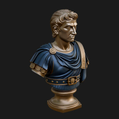 Draped Greek Youth Bust Design 8 3D Print Model