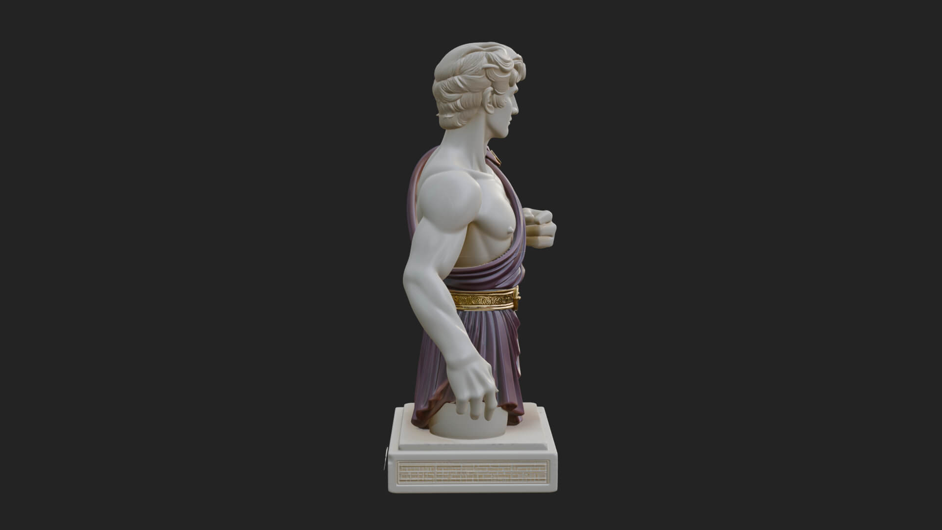 Draped Greek Youth Bust Design 9 3D Print Model 3D Model