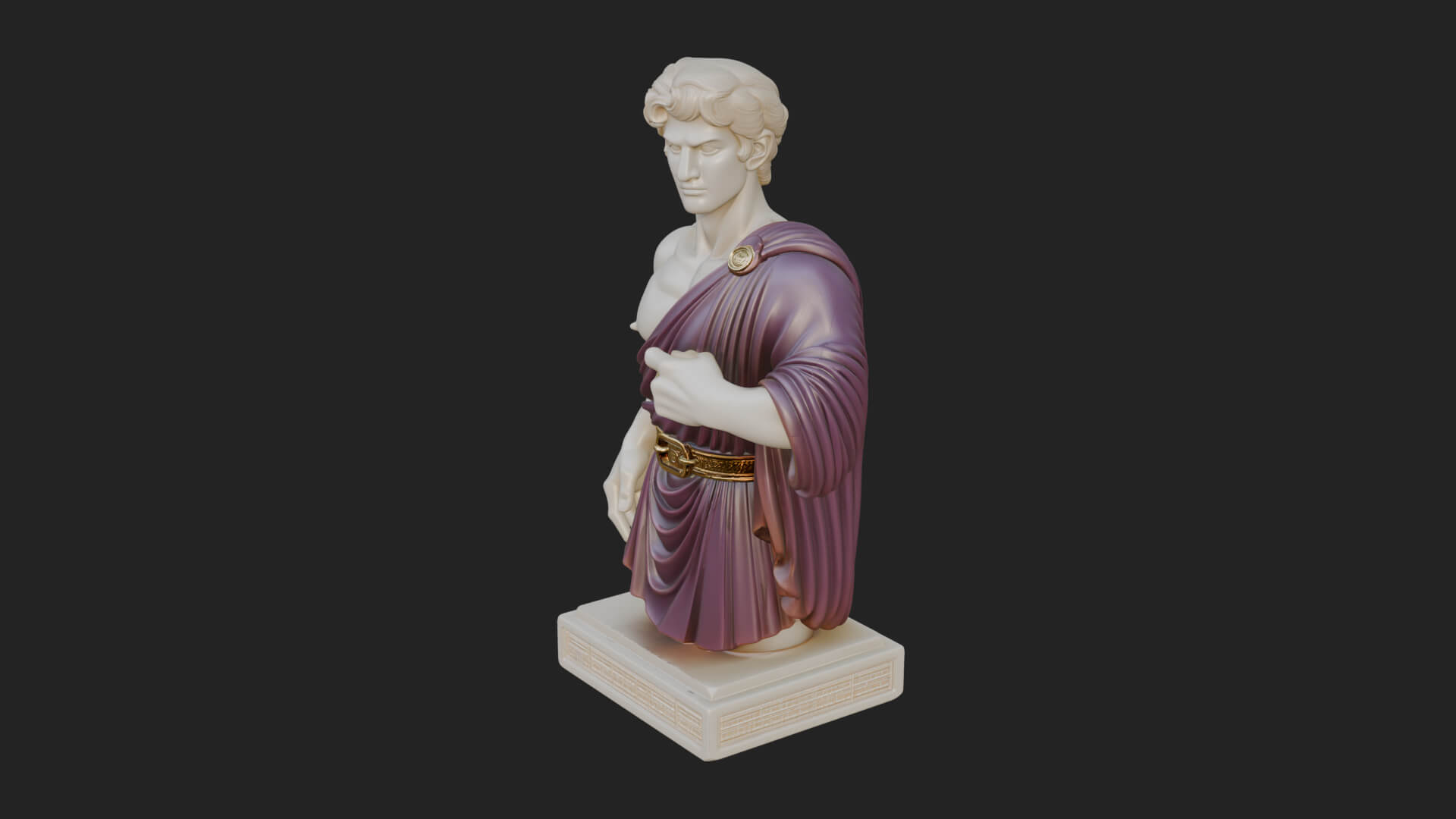 Draped Greek Youth Bust Design 9 3D Print Model 3D Model