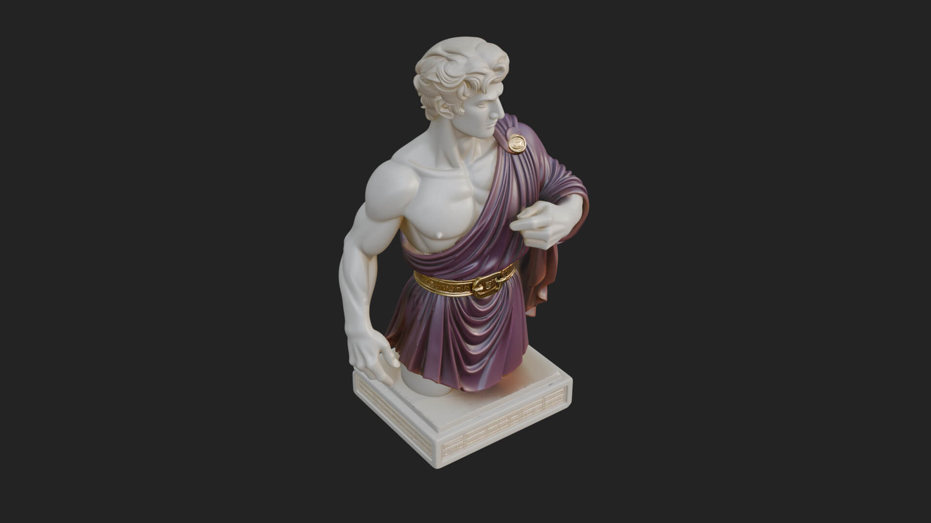 Draped Greek Youth Bust Design 9 3D Print Model 3D Model