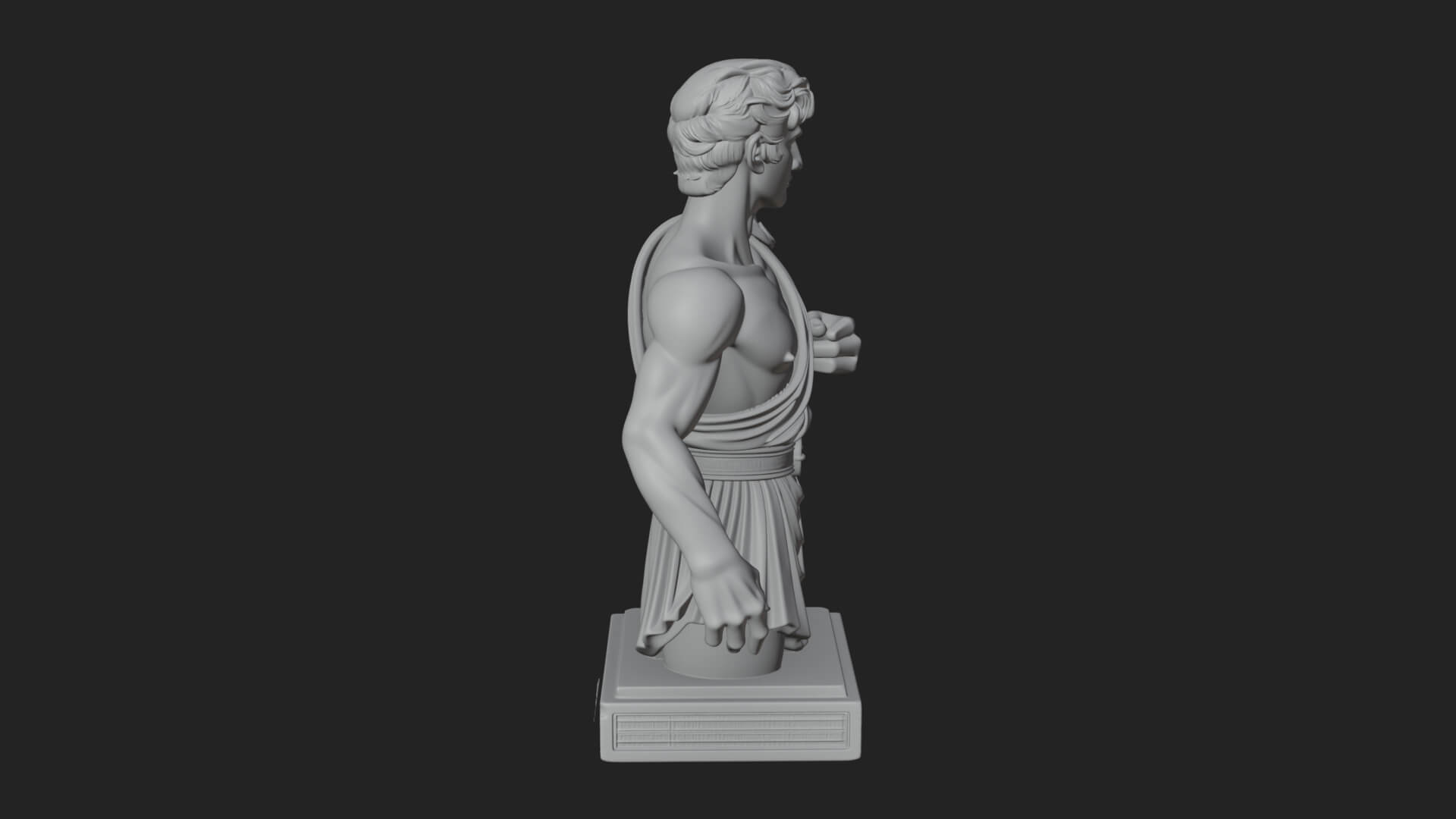 Draped Greek Youth Bust Design 9 3D Print Model 3D Model