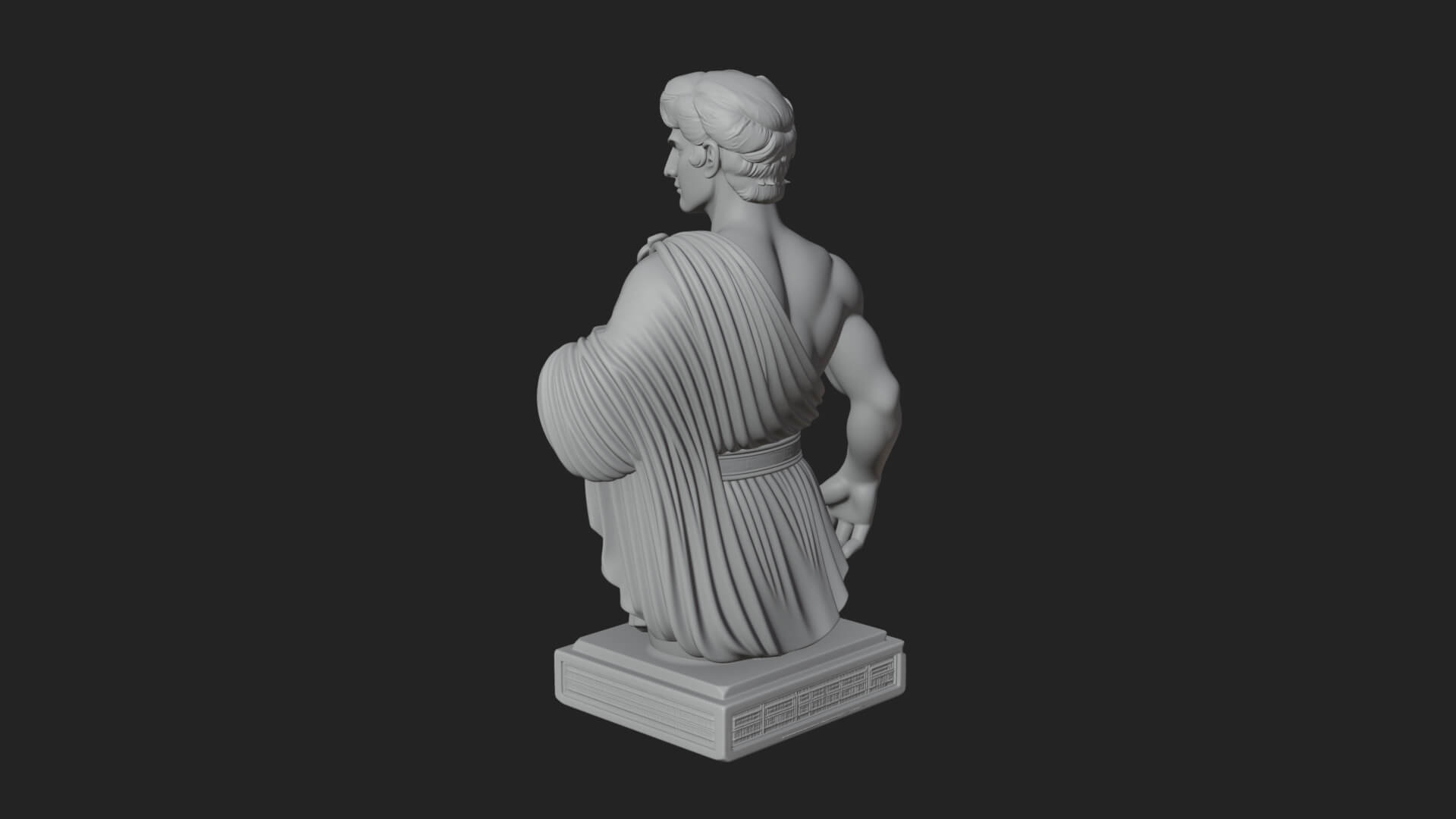 Draped Greek Youth Bust Design 9 3D Print Model 3D Model