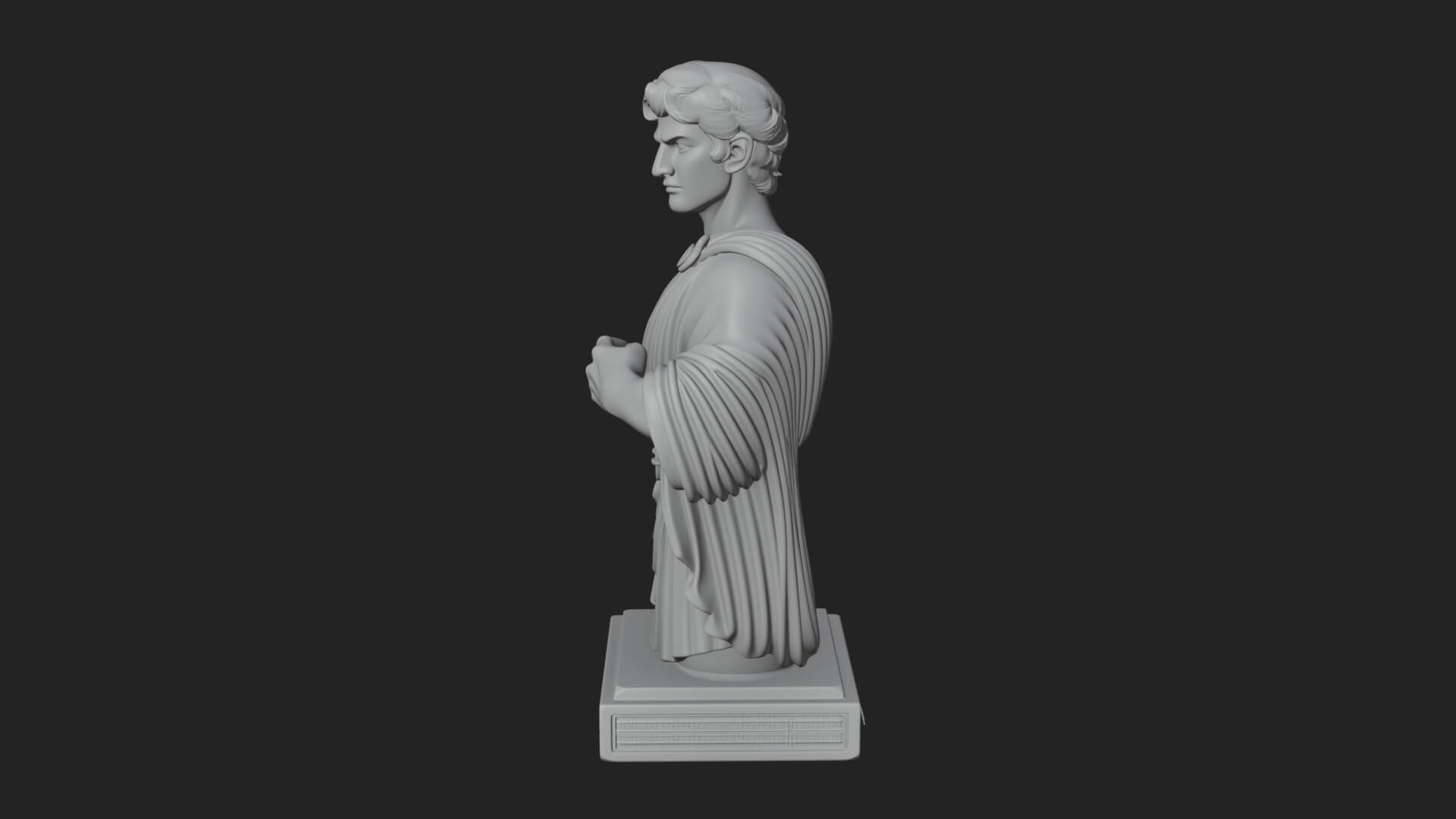 Draped Greek Youth Bust Design 9 3D Print Model 3D Model