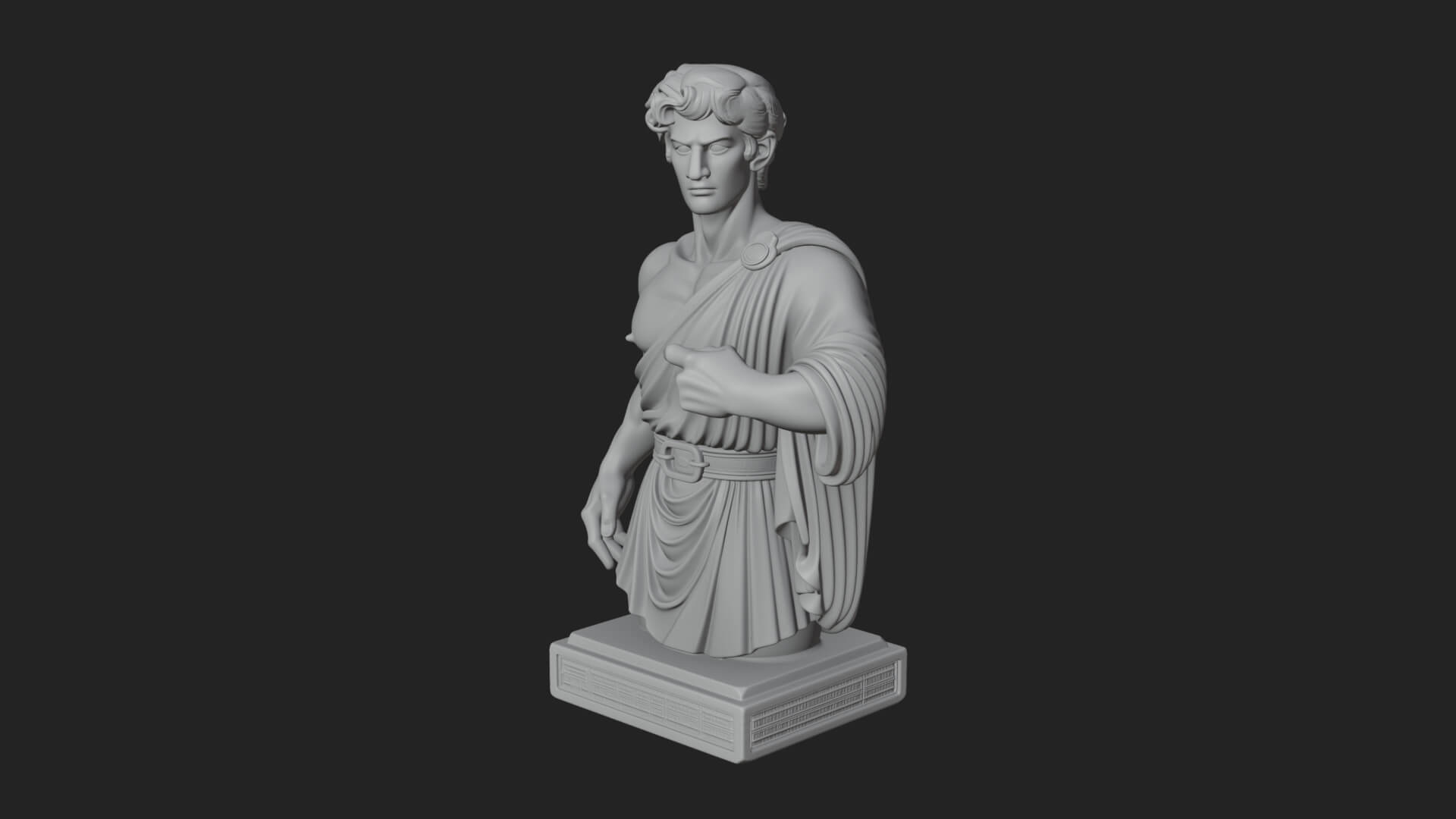 Draped Greek Youth Bust Design 9 3D Print Model 3D Model