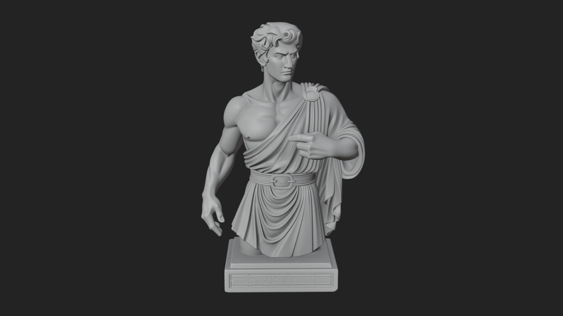 Draped Greek Youth Bust Design 9 3D Print Model 3D Model