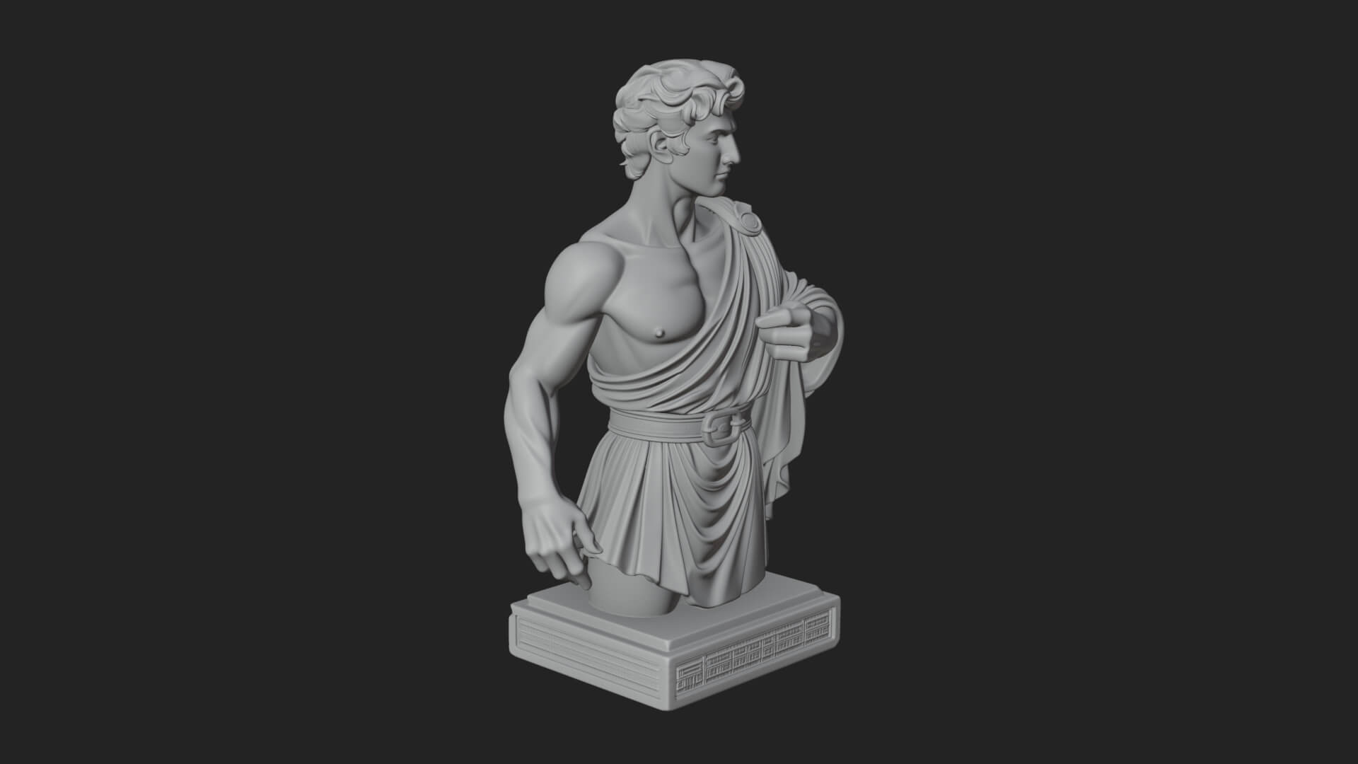 Draped Greek Youth Bust Design 9 3D Print Model 3D Model