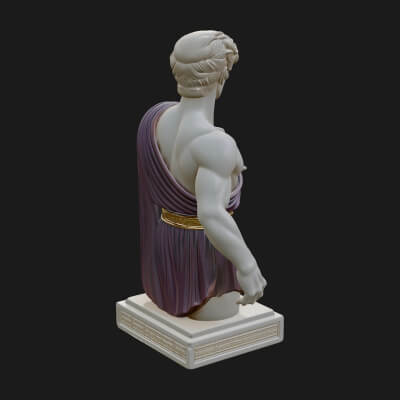 Draped Greek Youth Bust Design 9 3D Print Model