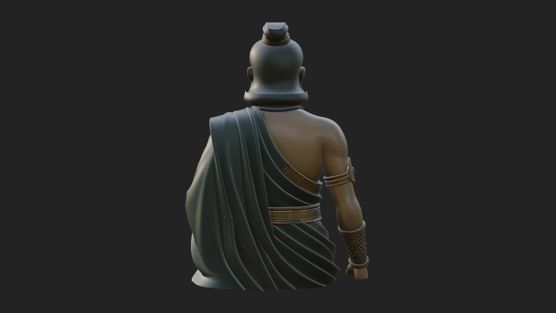 Draped Indian Prince Bust Design 1 3D Print Model 3D Model