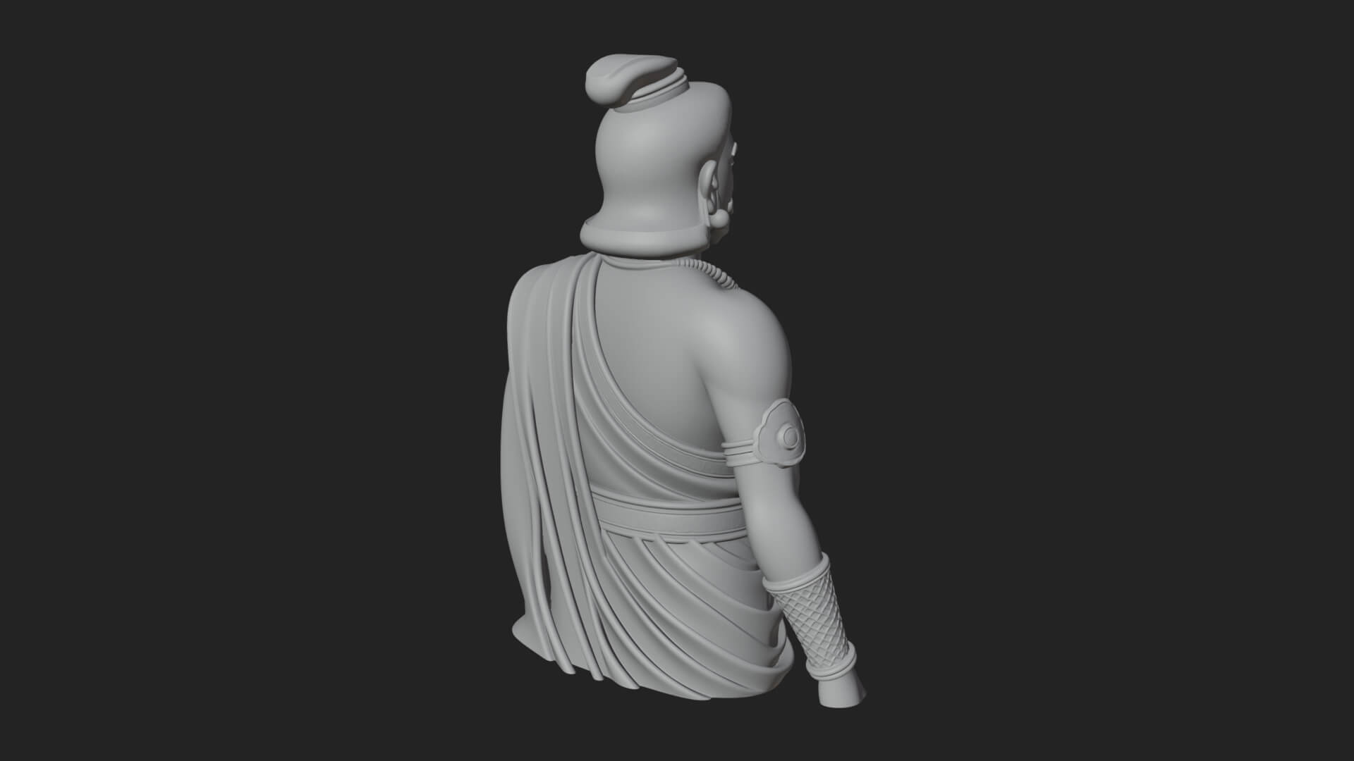 Draped Indian Prince Bust Design 1 3D Print Model 3D Model