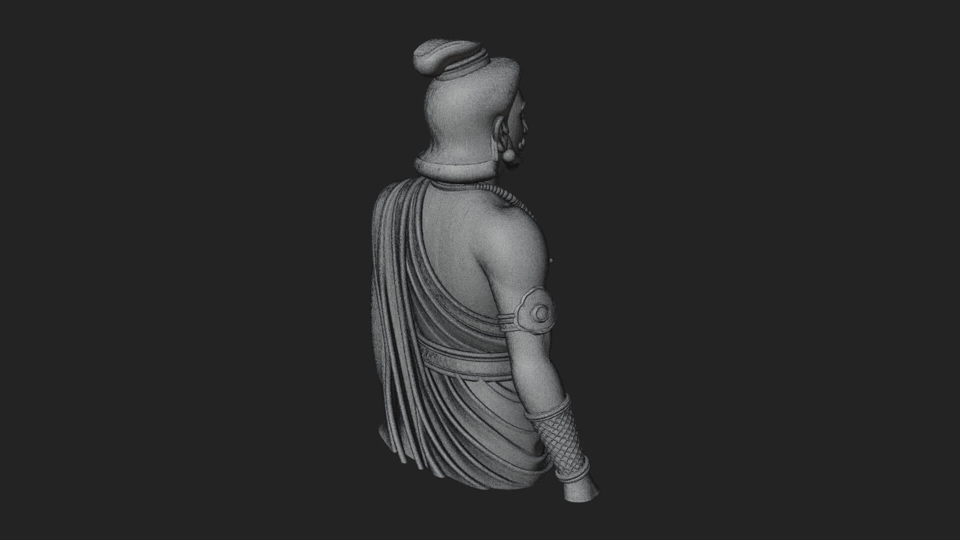 Draped Indian Prince Bust Design 1 3D Print Model 3D Model