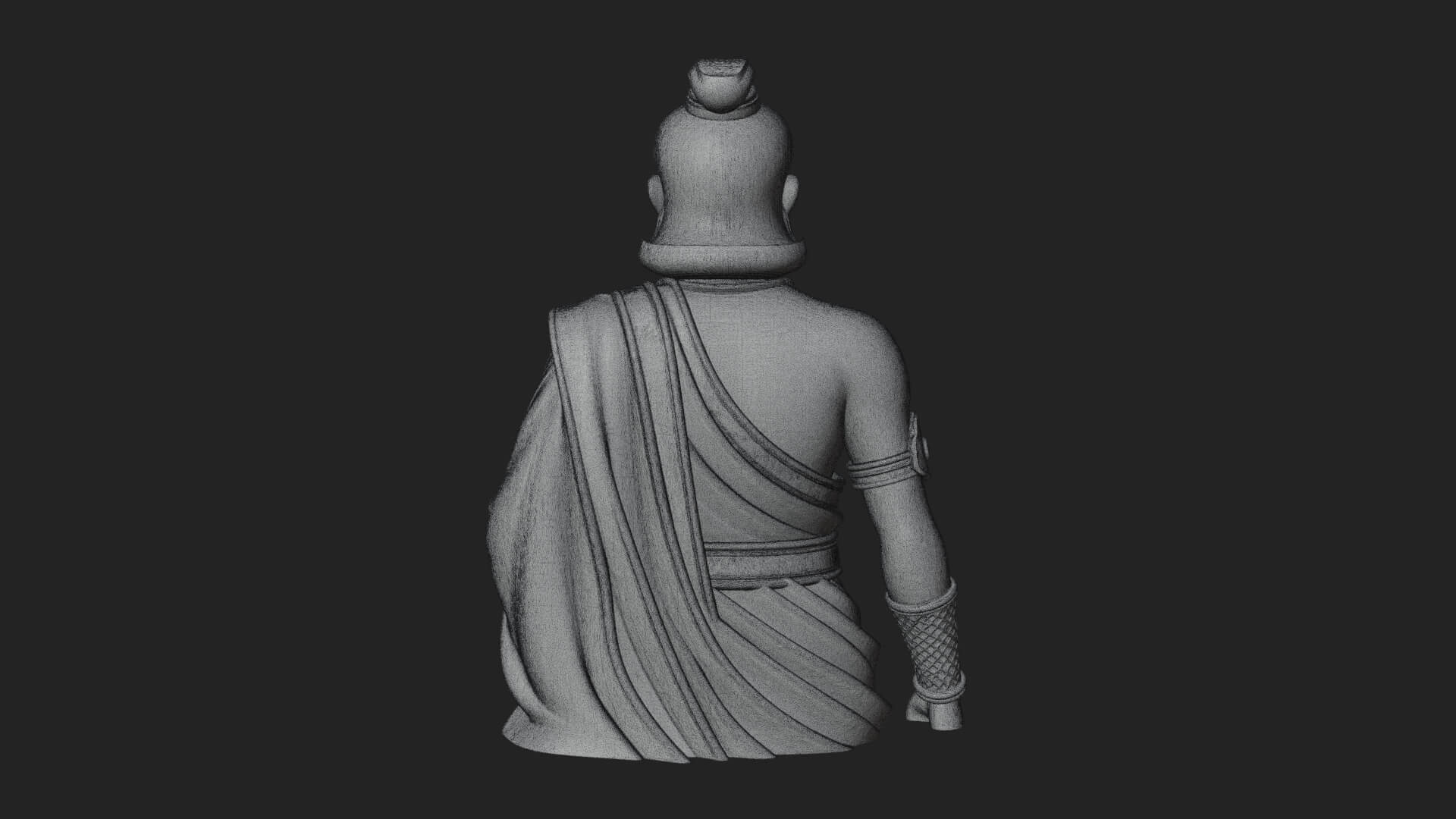 Draped Indian Prince Bust Design 1 3D Print Model 3D Model