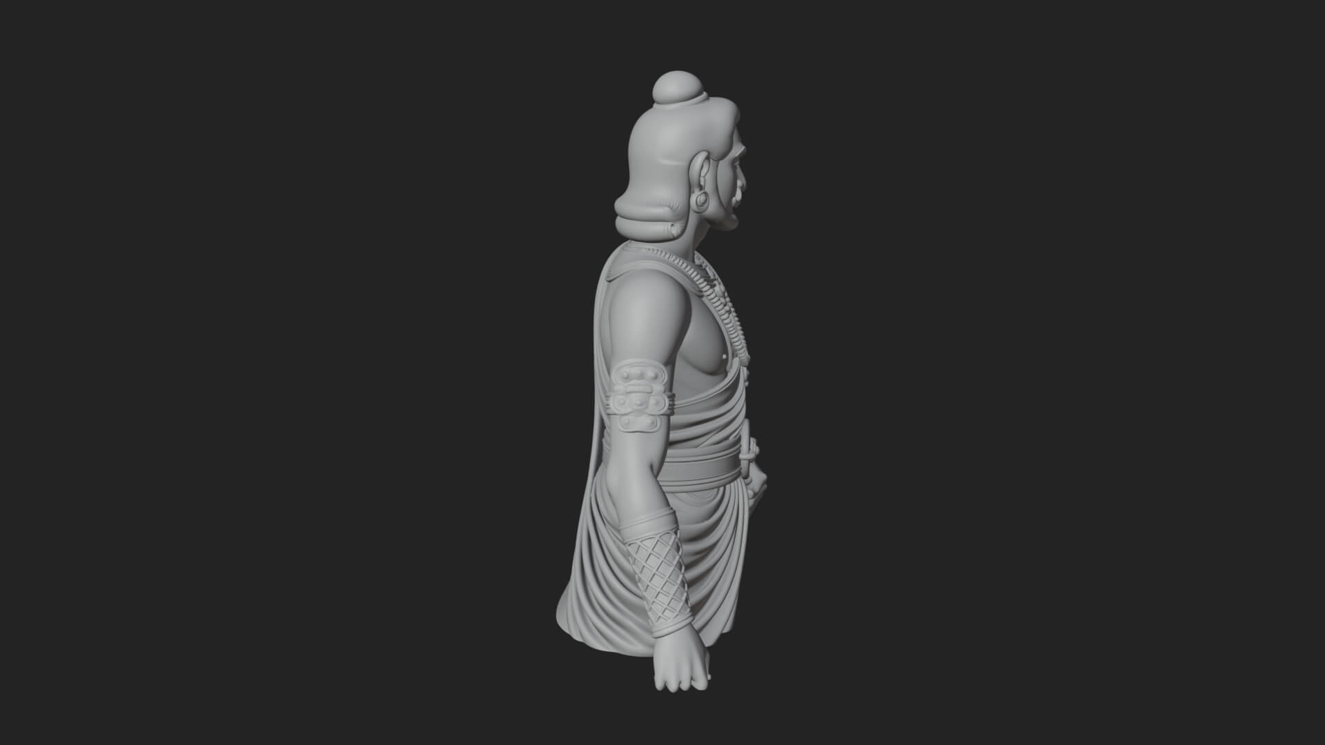 Draped Indian Prince Bust Design 2 3D Print Model 3D Model